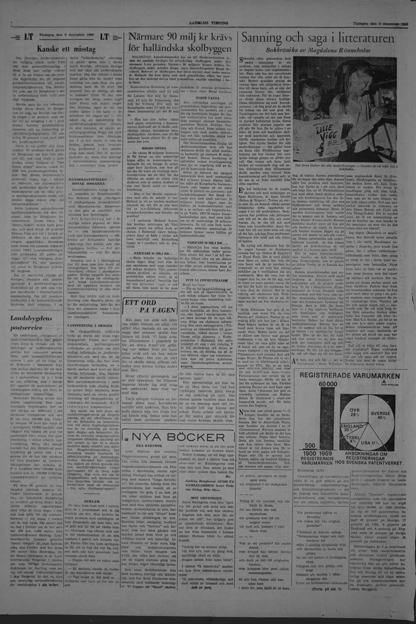 Laholms Tidning Tisdag 9 december 1969, sida 4