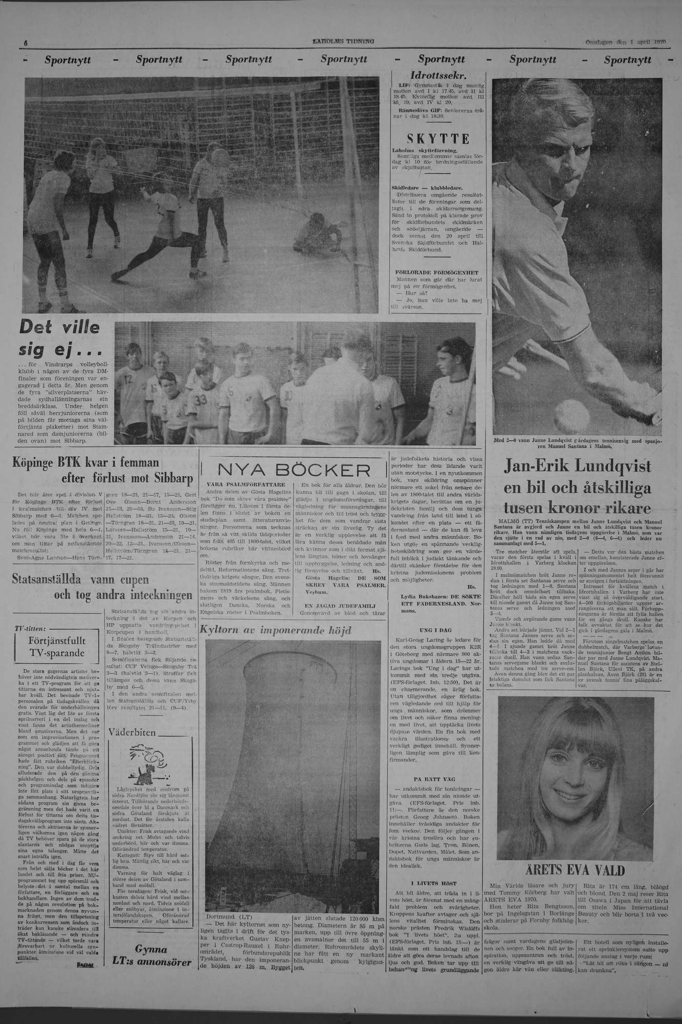 Laholms Tidning Onsdag 1 april 1970, sida 6