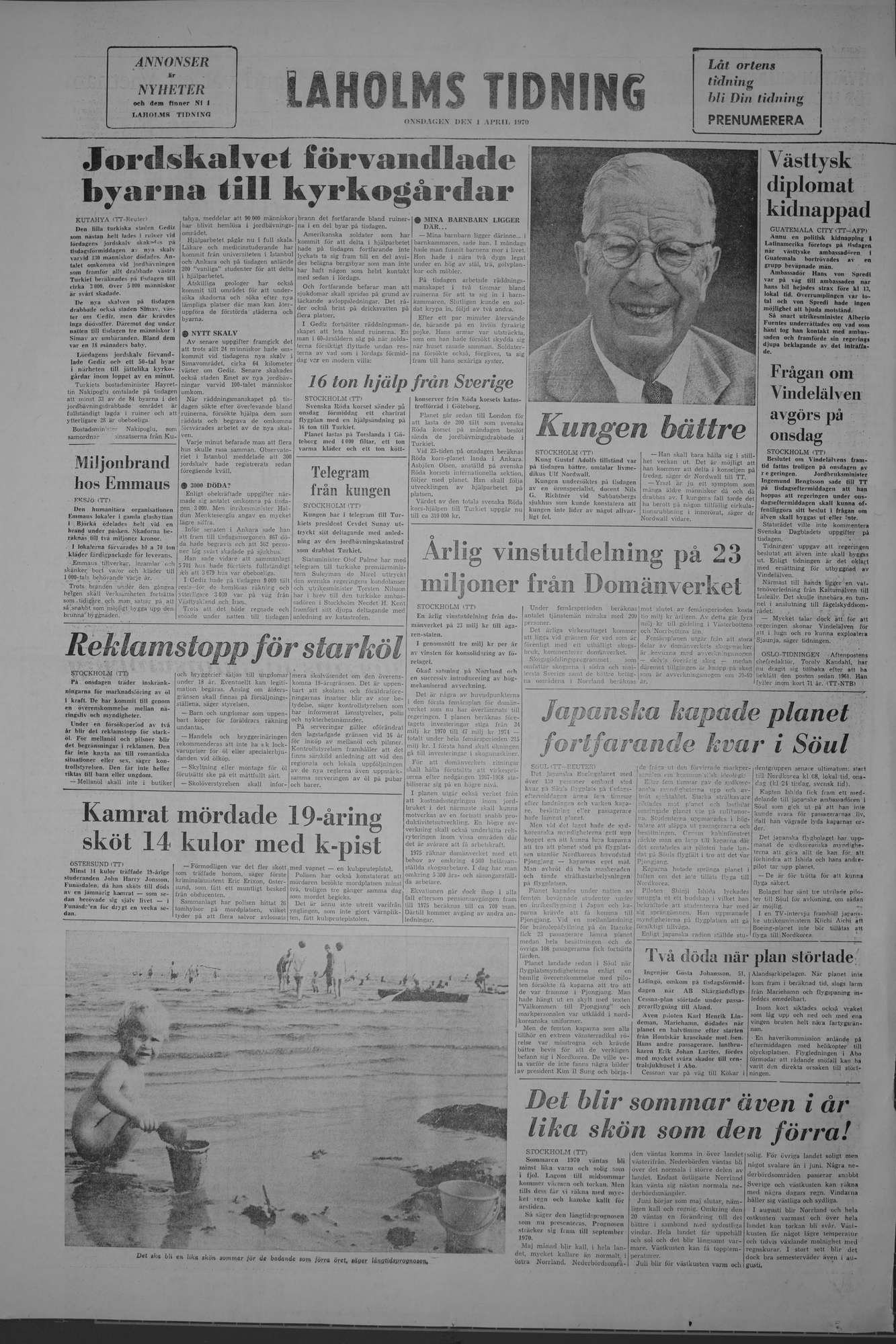 Laholms Tidning Onsdag 1 april 1970, sida 8