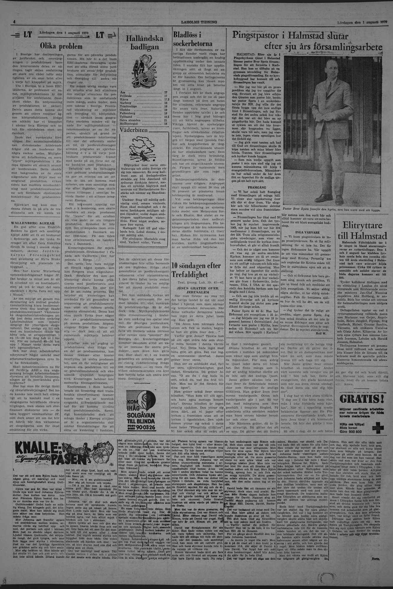 Laholms Tidning Lördag 1 augusti 1970, sida 4