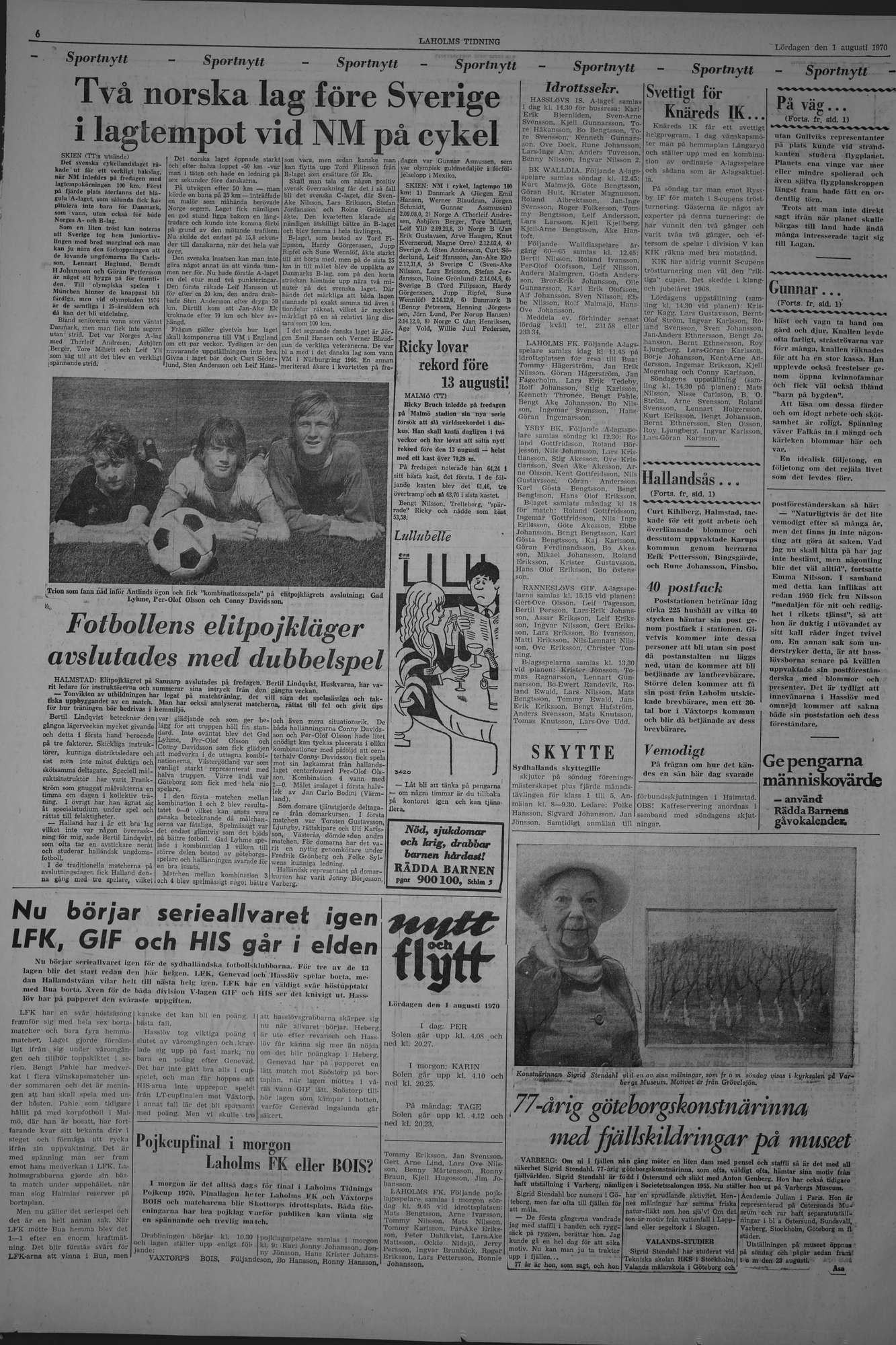 Laholms Tidning Lördag 1 augusti 1970, sida 6