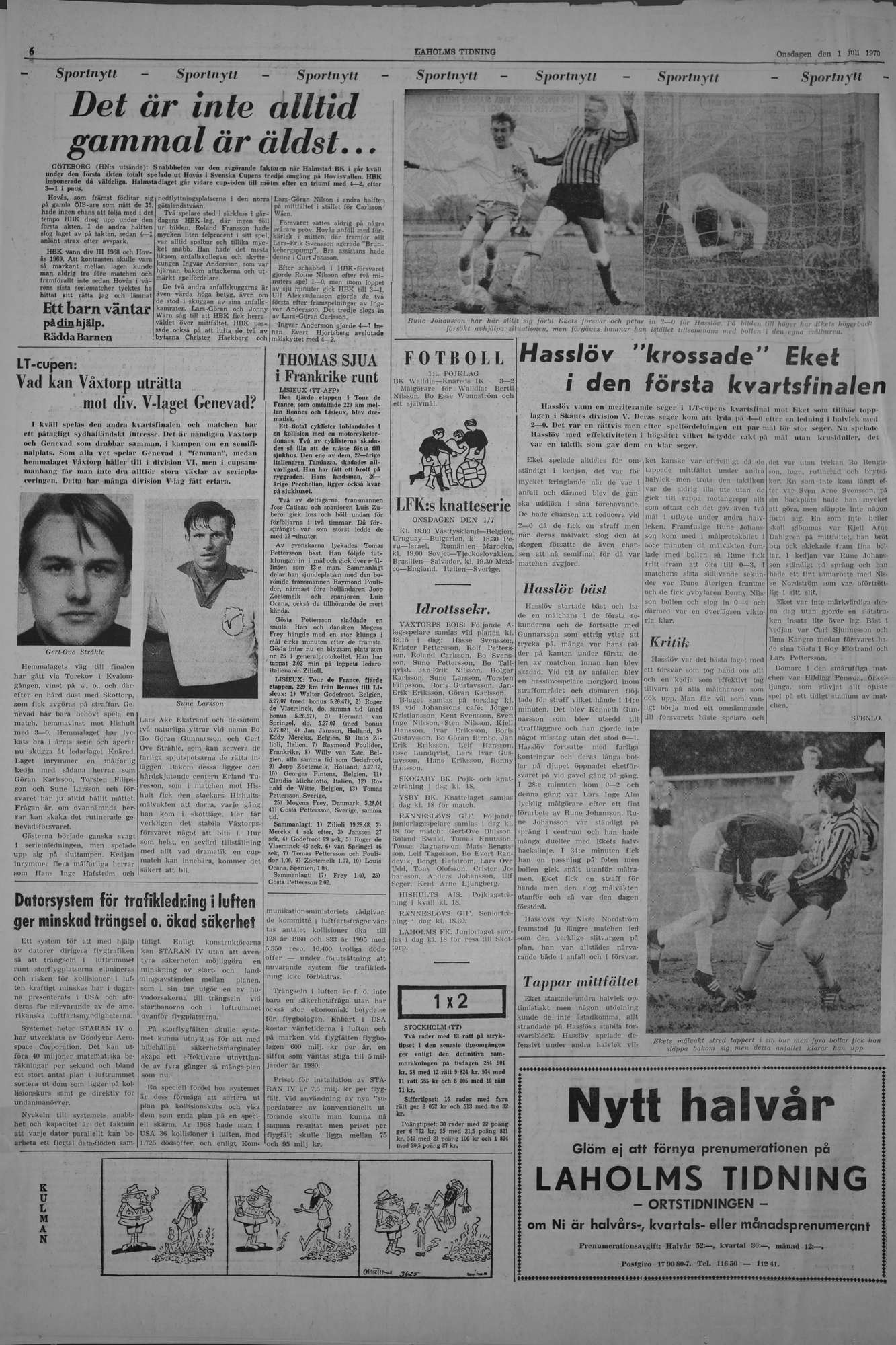 Laholms Tidning Onsdag 1 juli 1970, sida 6