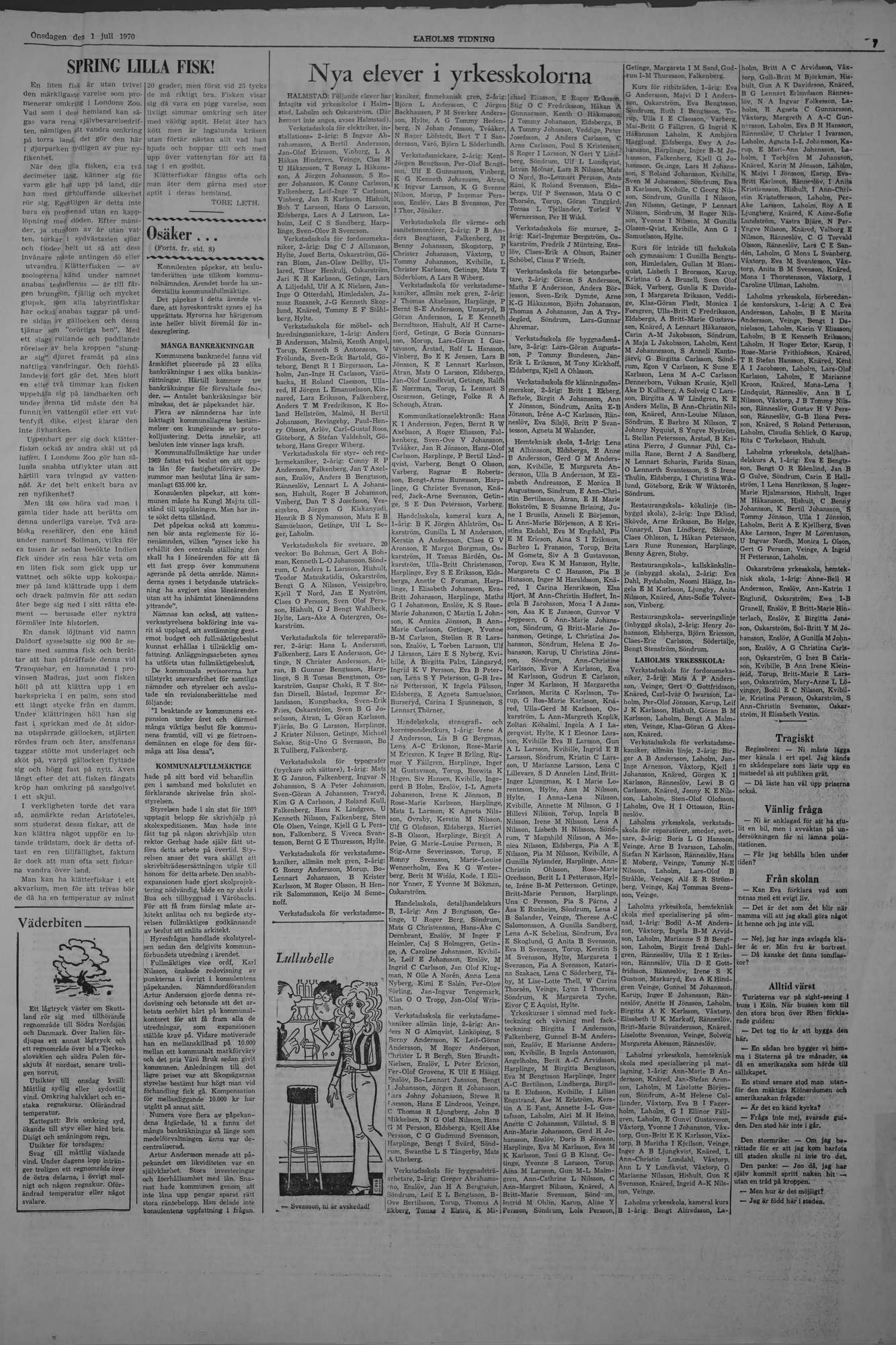 Laholms Tidning Onsdag 1 juli 1970, sida 7