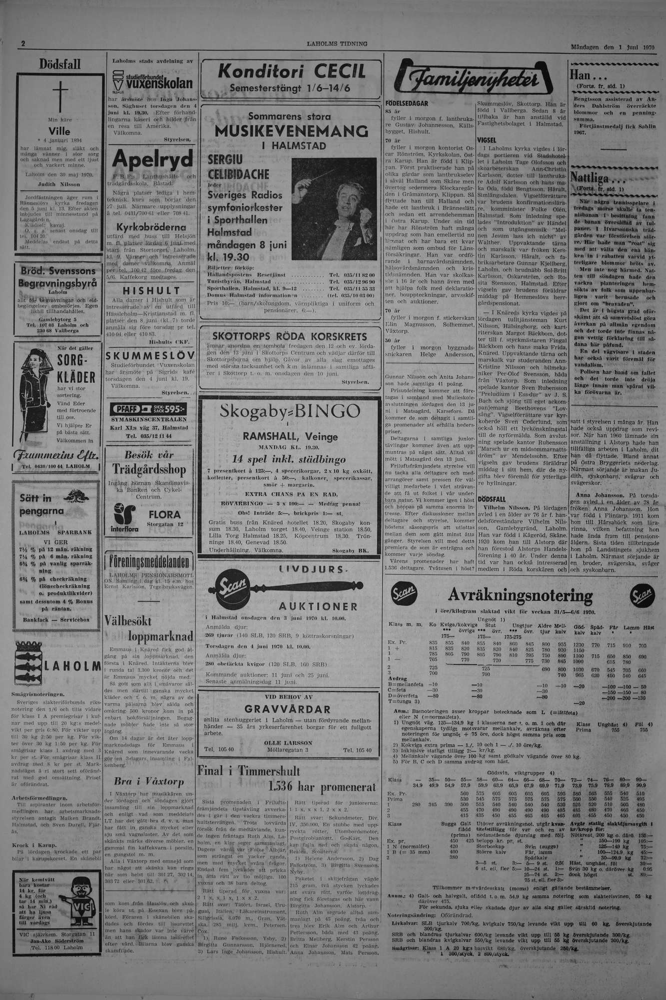 Laholms Tidning Måndag 1 juni 1970, sida 2