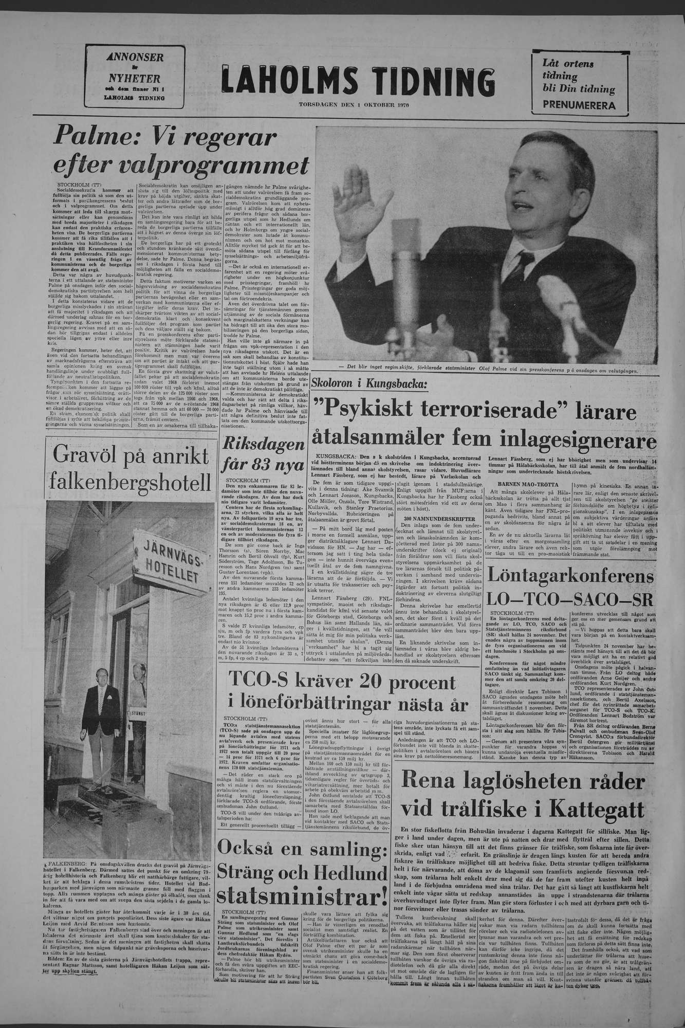 Laholms Tidning Torsdag 1 oktober 1970, sida 8