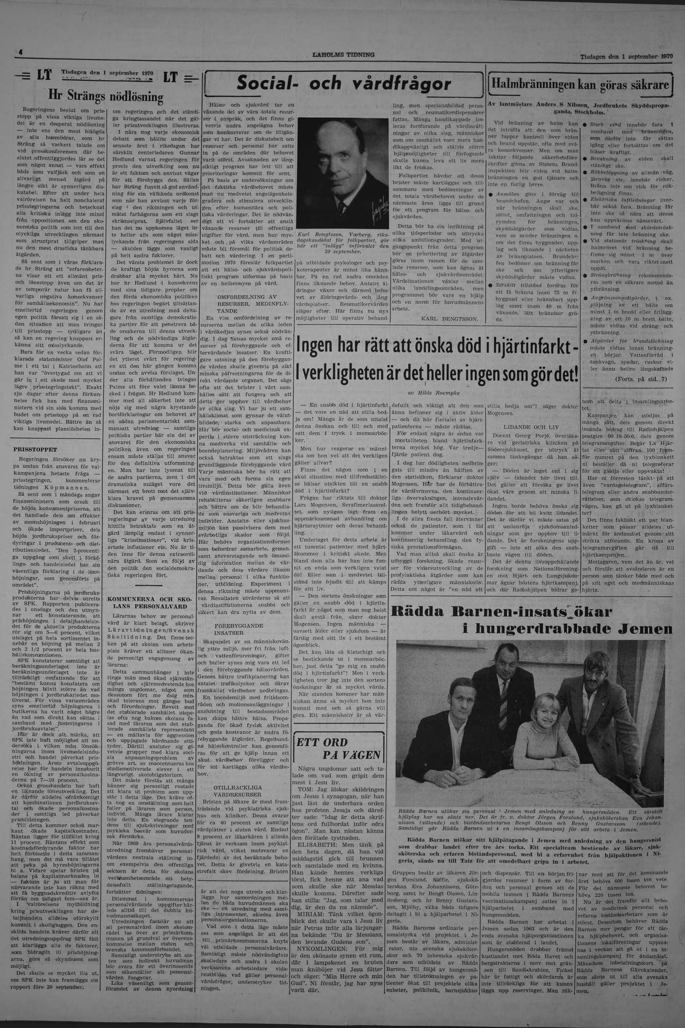 Laholms Tidning Tisdag 1 september 1970, sida 4