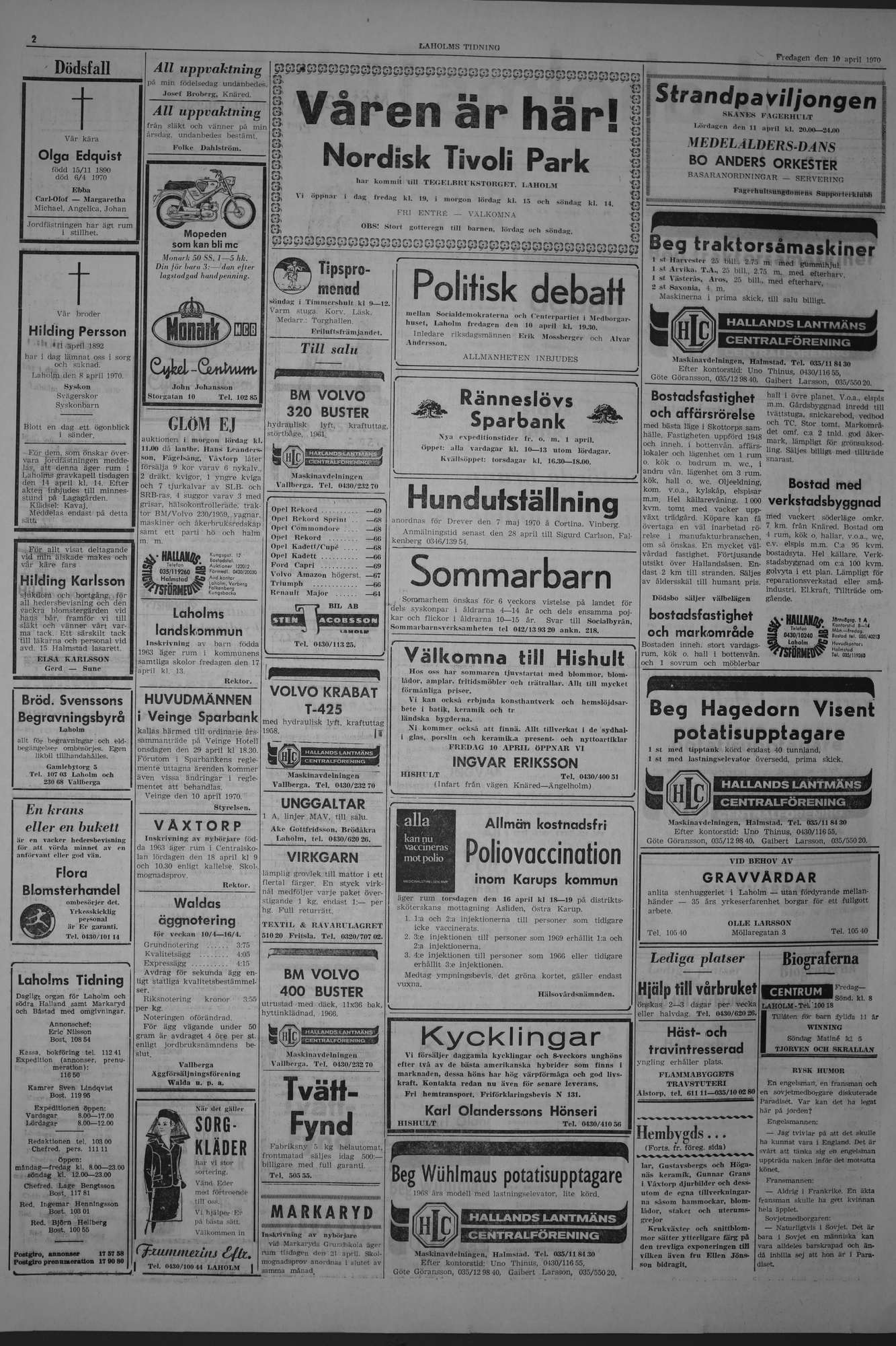 Laholms Tidning Fredag 10 april 1970, sida 2