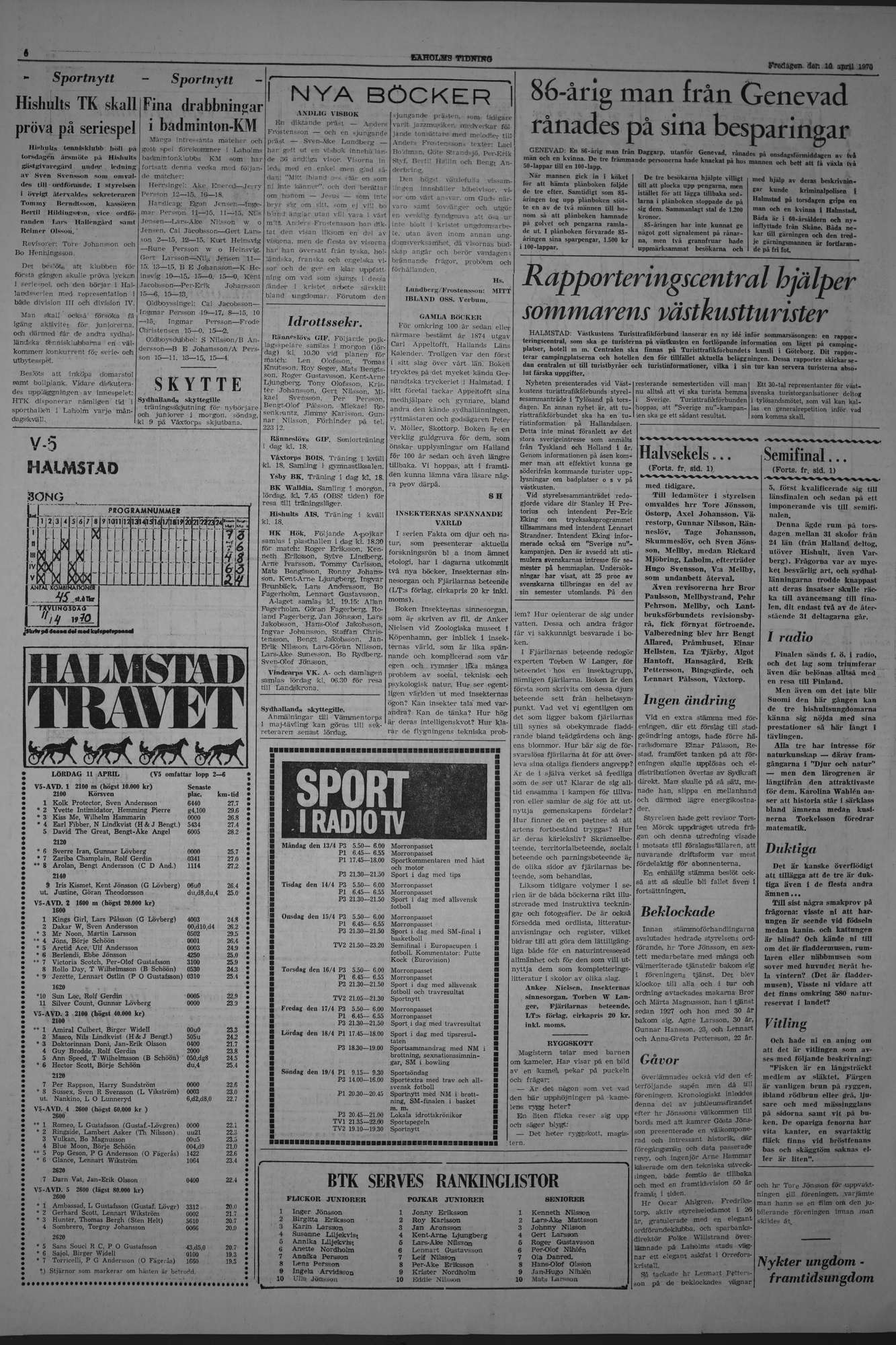 Laholms Tidning Fredag 10 april 1970, sida 6
