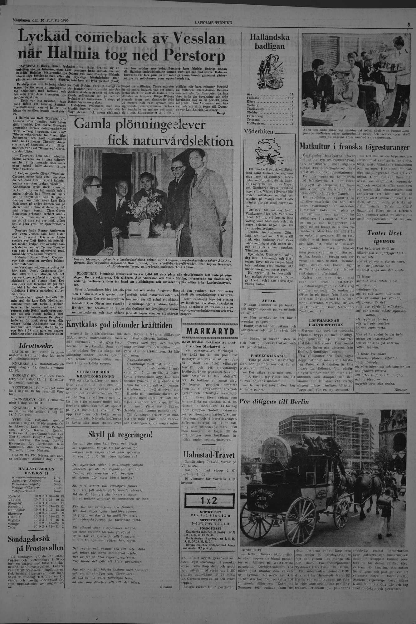 Laholms Tidning Måndag 10 augusti 1970, sida 3