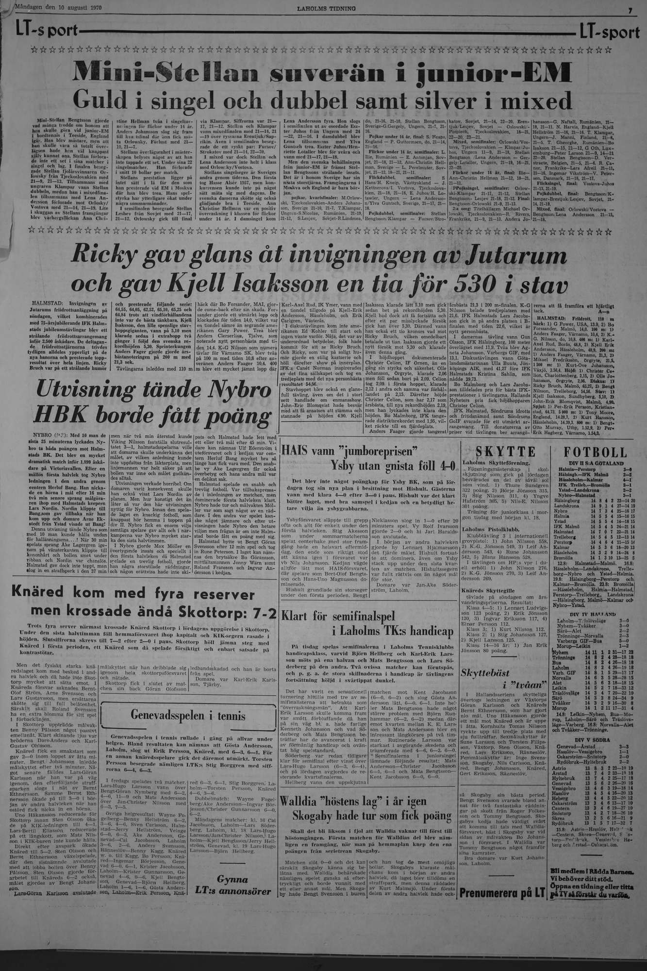 Laholms Tidning Måndag 10 augusti 1970, sida 7