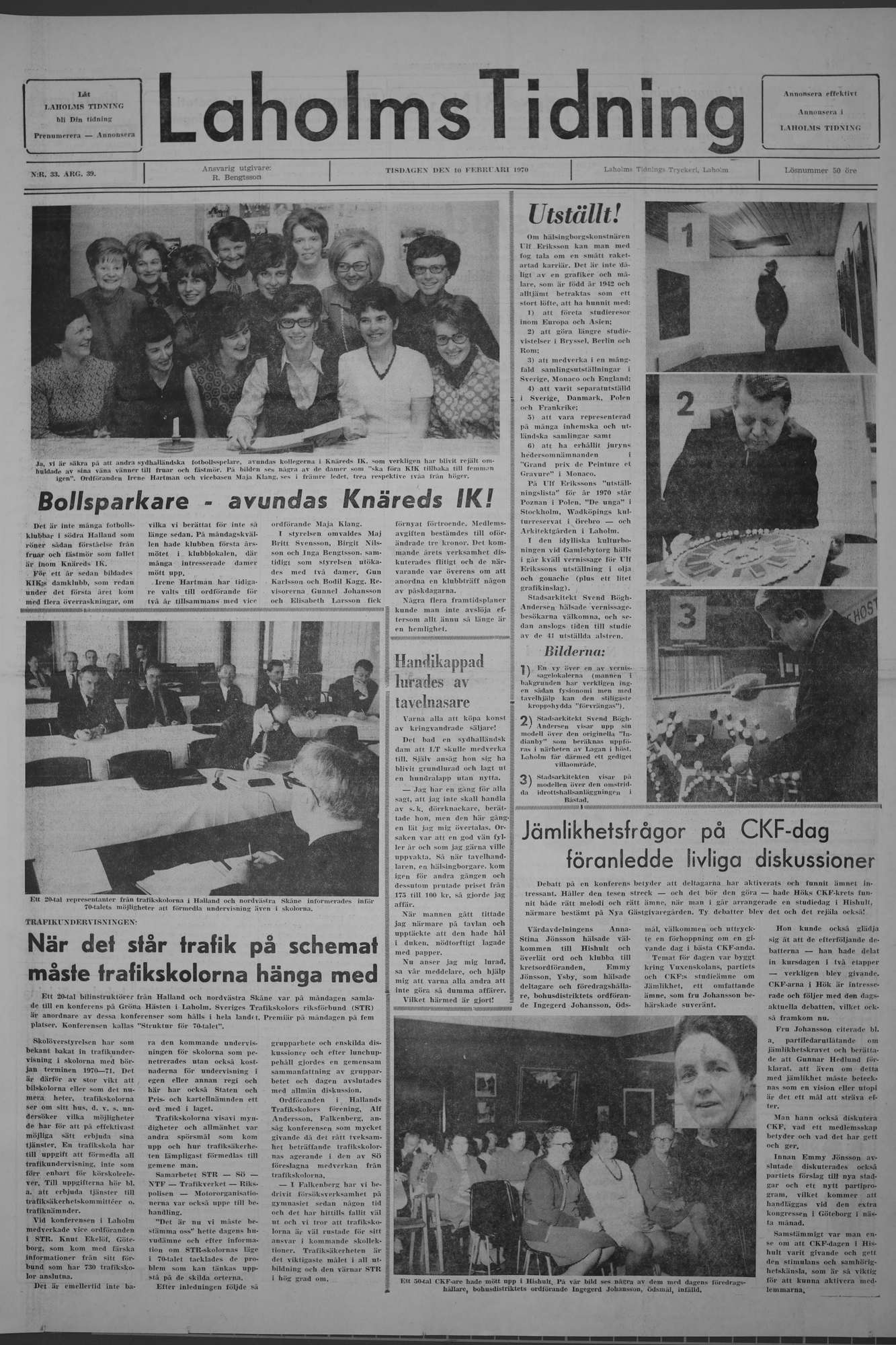 Laholms Tidning Tisdag 10 februari 1970, sida 1