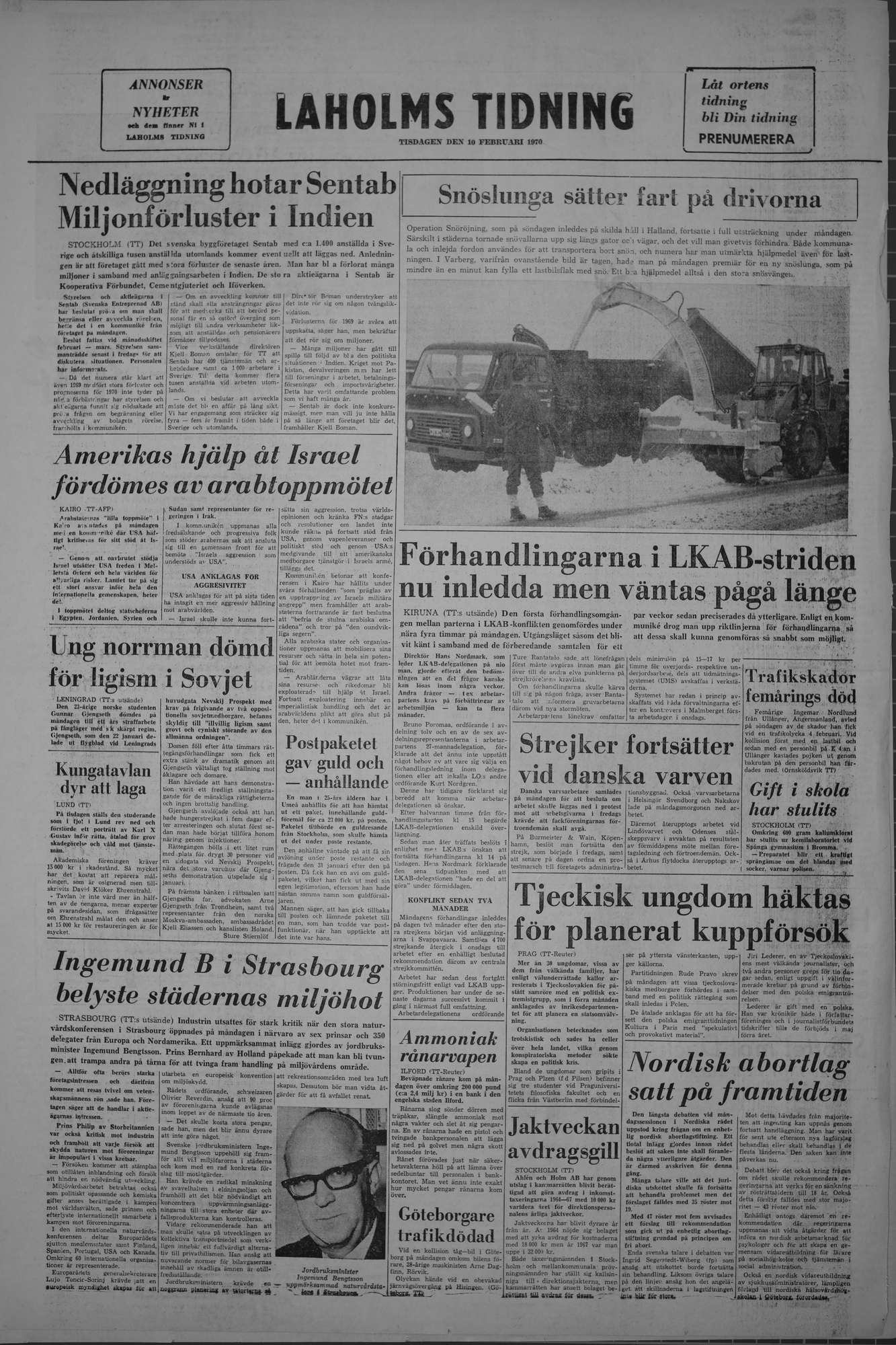 Laholms Tidning Tisdag 10 februari 1970, sida 8