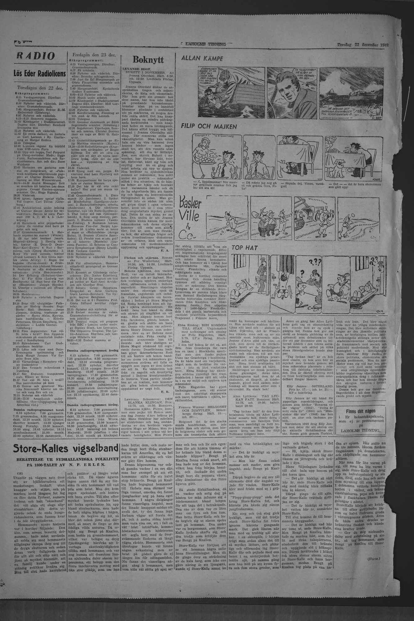 Laholms Tidning Torsdag 22 december 1949, sida 8