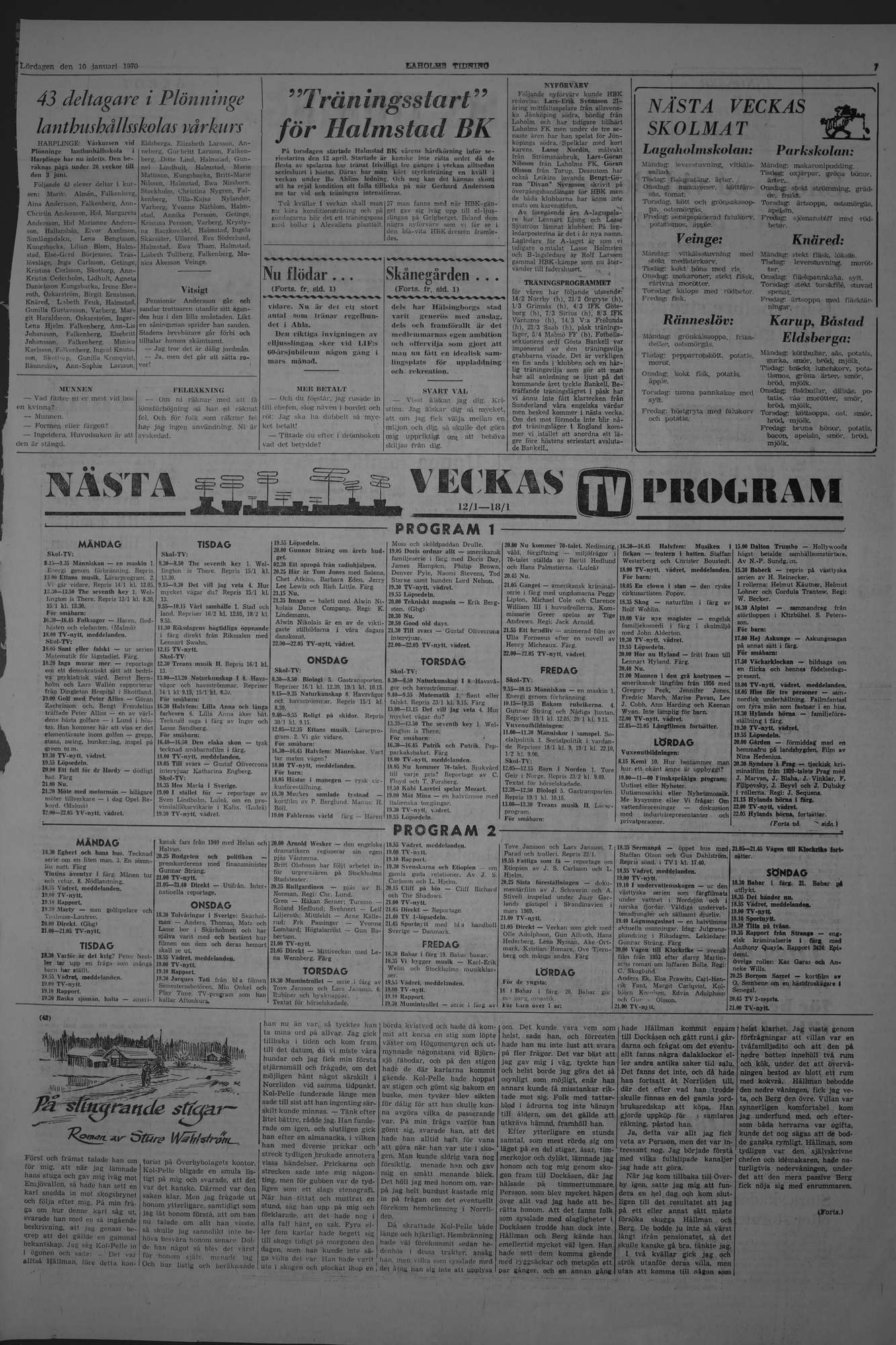 Laholms Tidning Lördag 10 januari 1970, sida 7