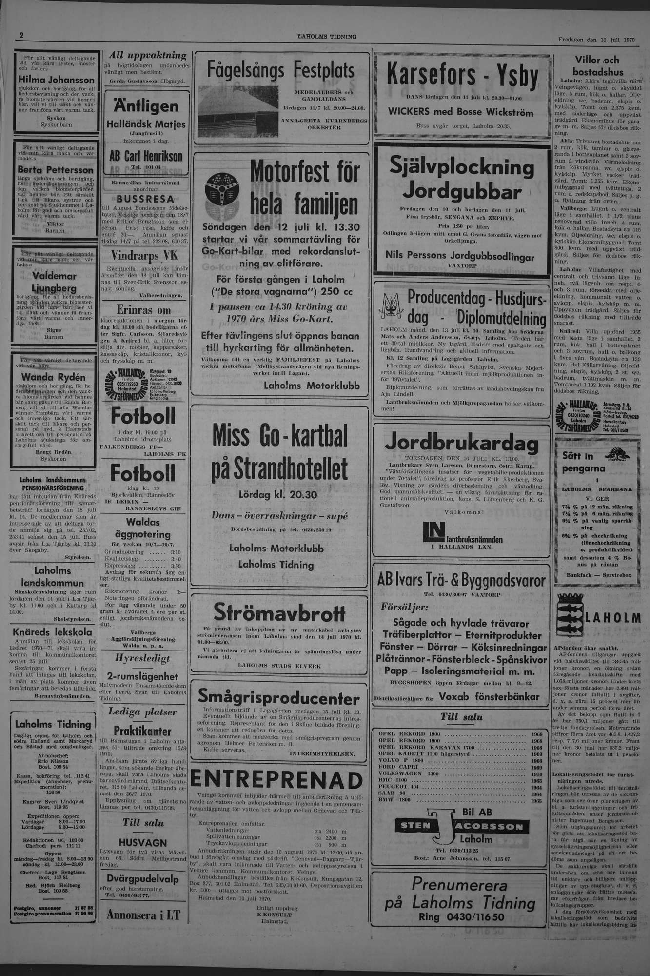 Laholms Tidning Fredag 10 juli 1970, sida 2