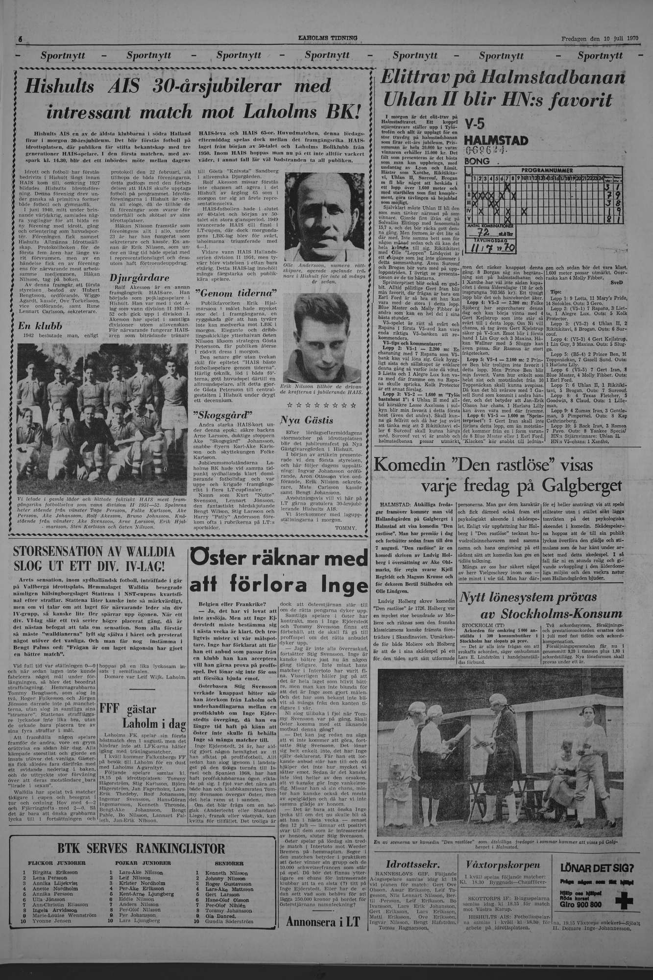 Laholms Tidning Fredag 10 juli 1970, sida 6