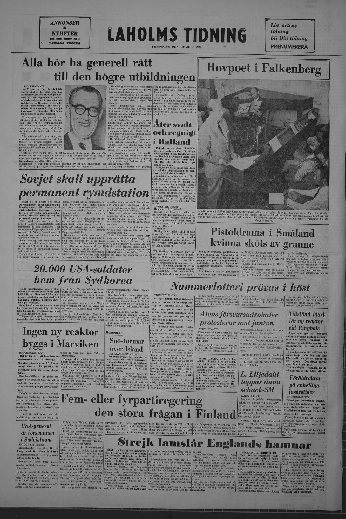 Laholms Tidning Fredag 10 juli 1970, sida 8