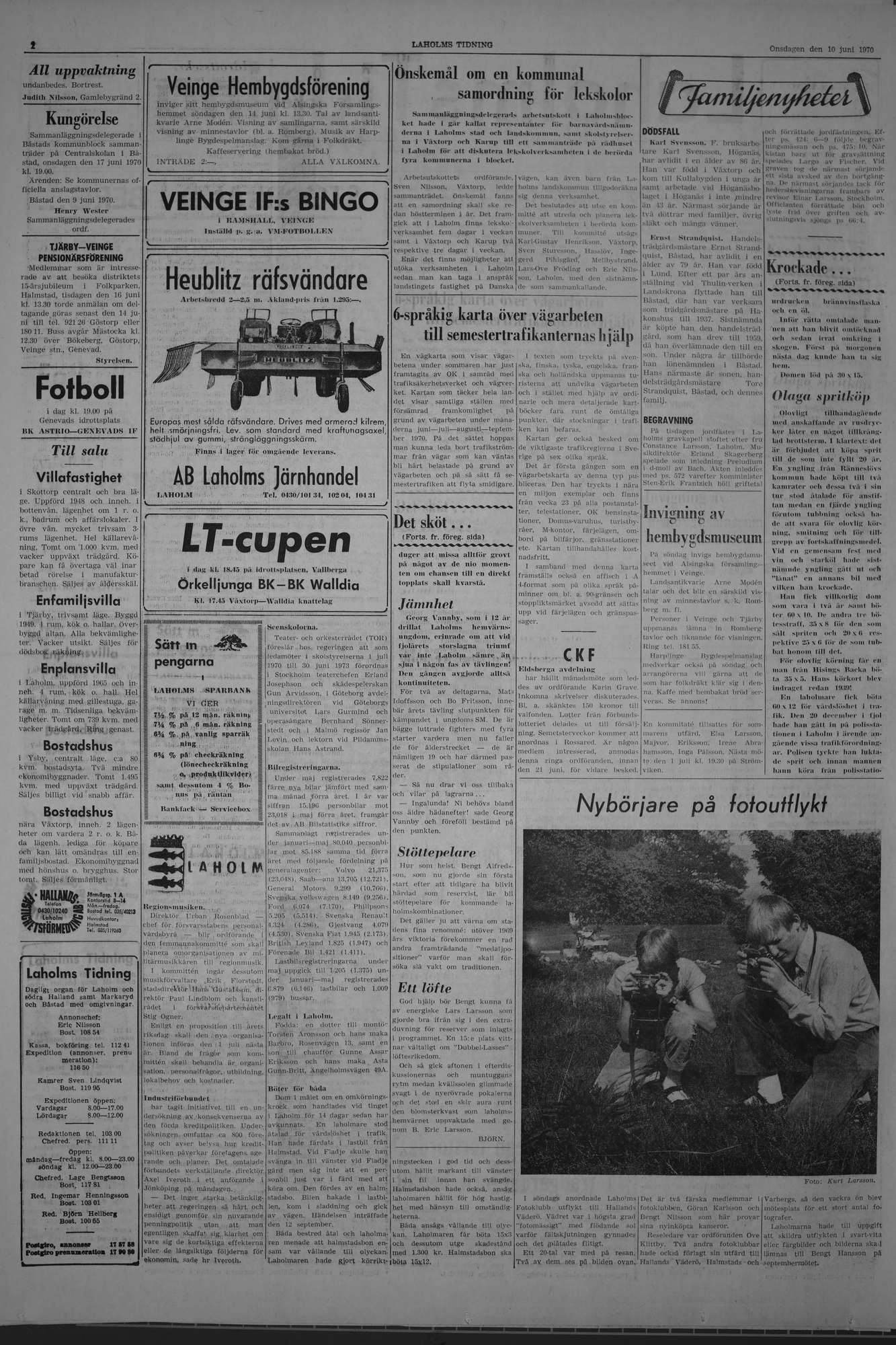Laholms Tidning Onsdag 10 juni 1970, sida 2