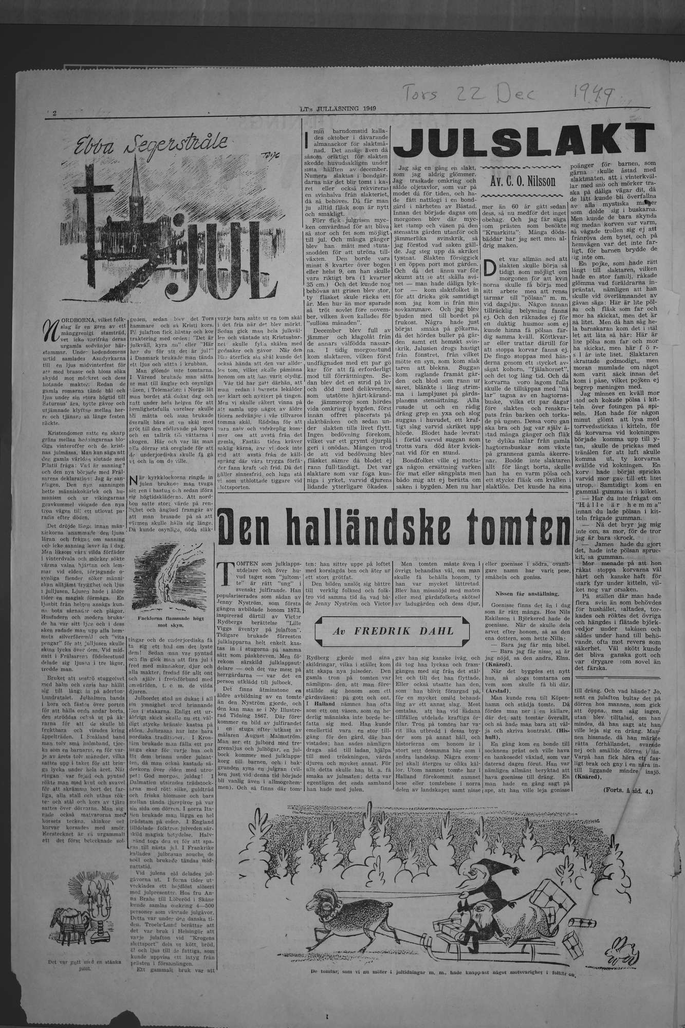 Laholms Tidning Torsdag 22 december 1949, sida 10