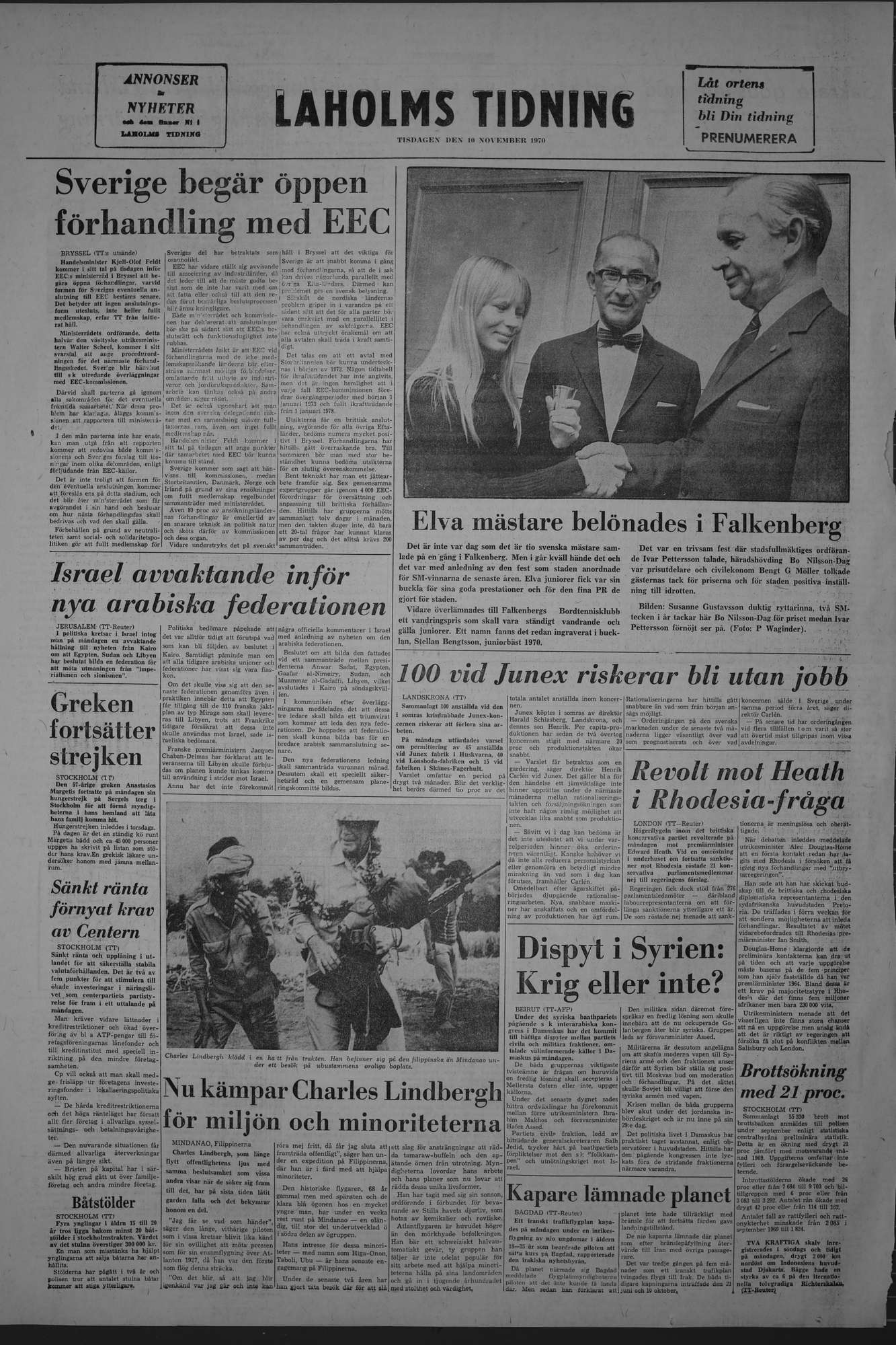 Laholms Tidning Tisdag 10 november 1970, sida 6