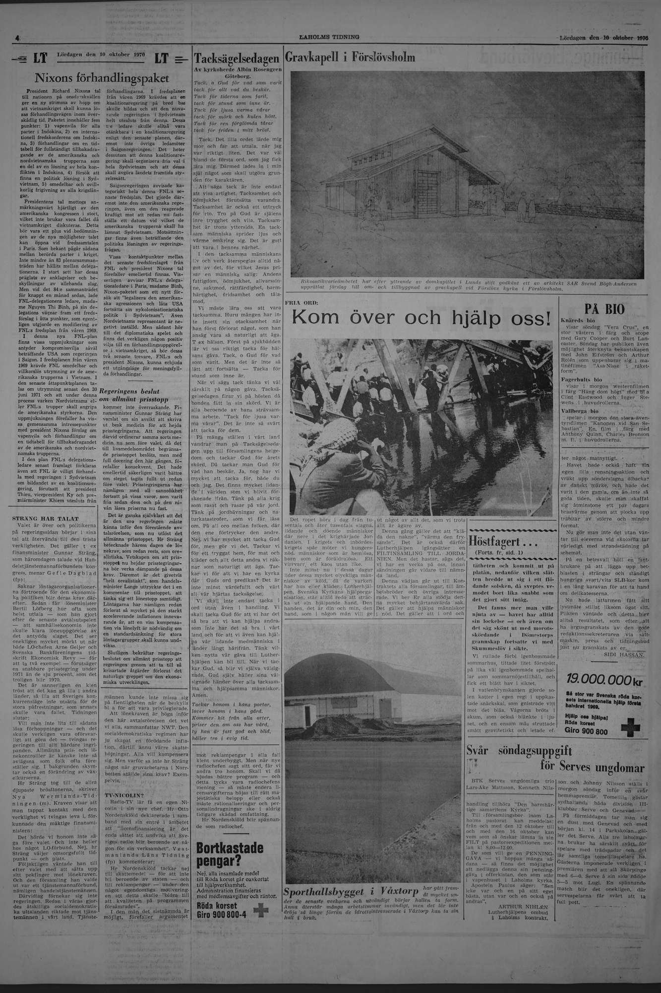 Laholms Tidning Lördag 10 oktober 1970, sida 4