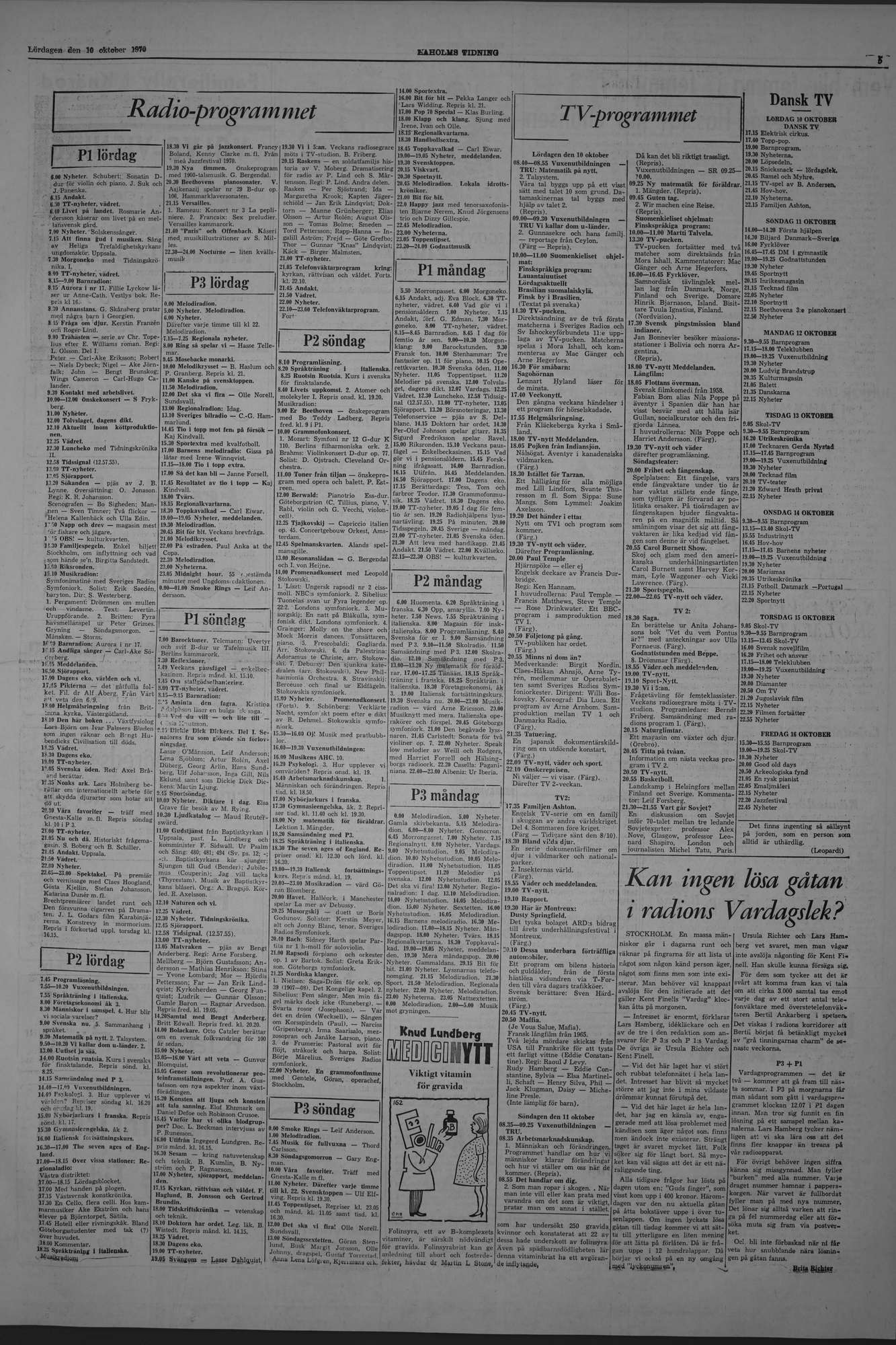 Laholms Tidning Lördag 10 oktober 1970, sida 5