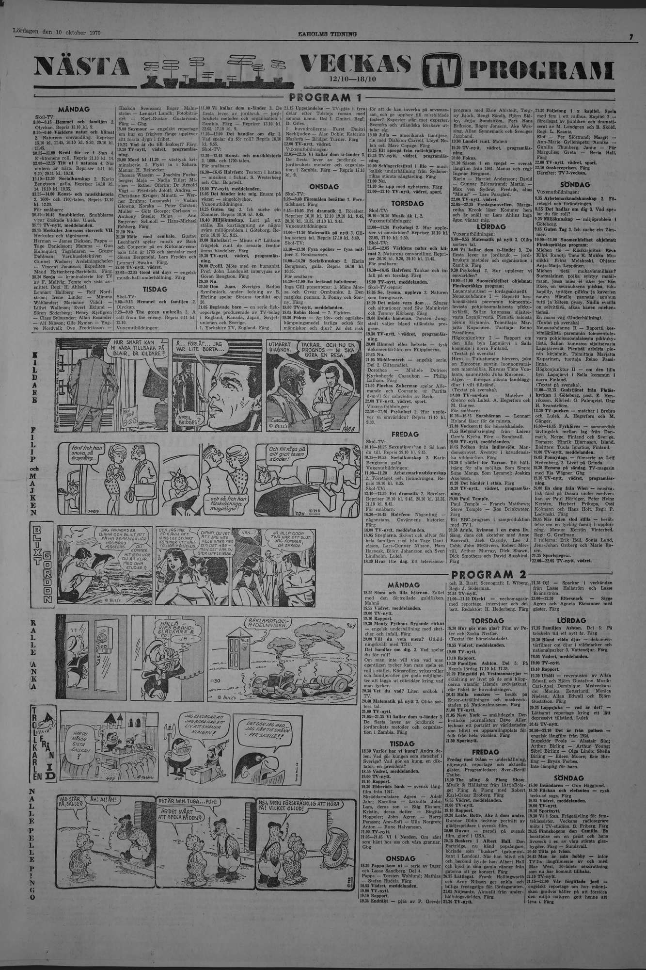 Laholms Tidning Lördag 10 oktober 1970, sida 7