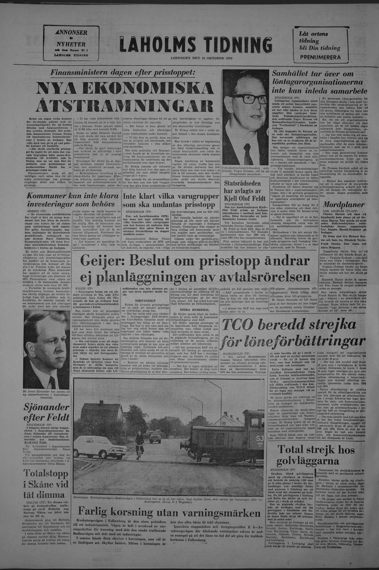 Laholms Tidning Lördag 10 oktober 1970, sida 8