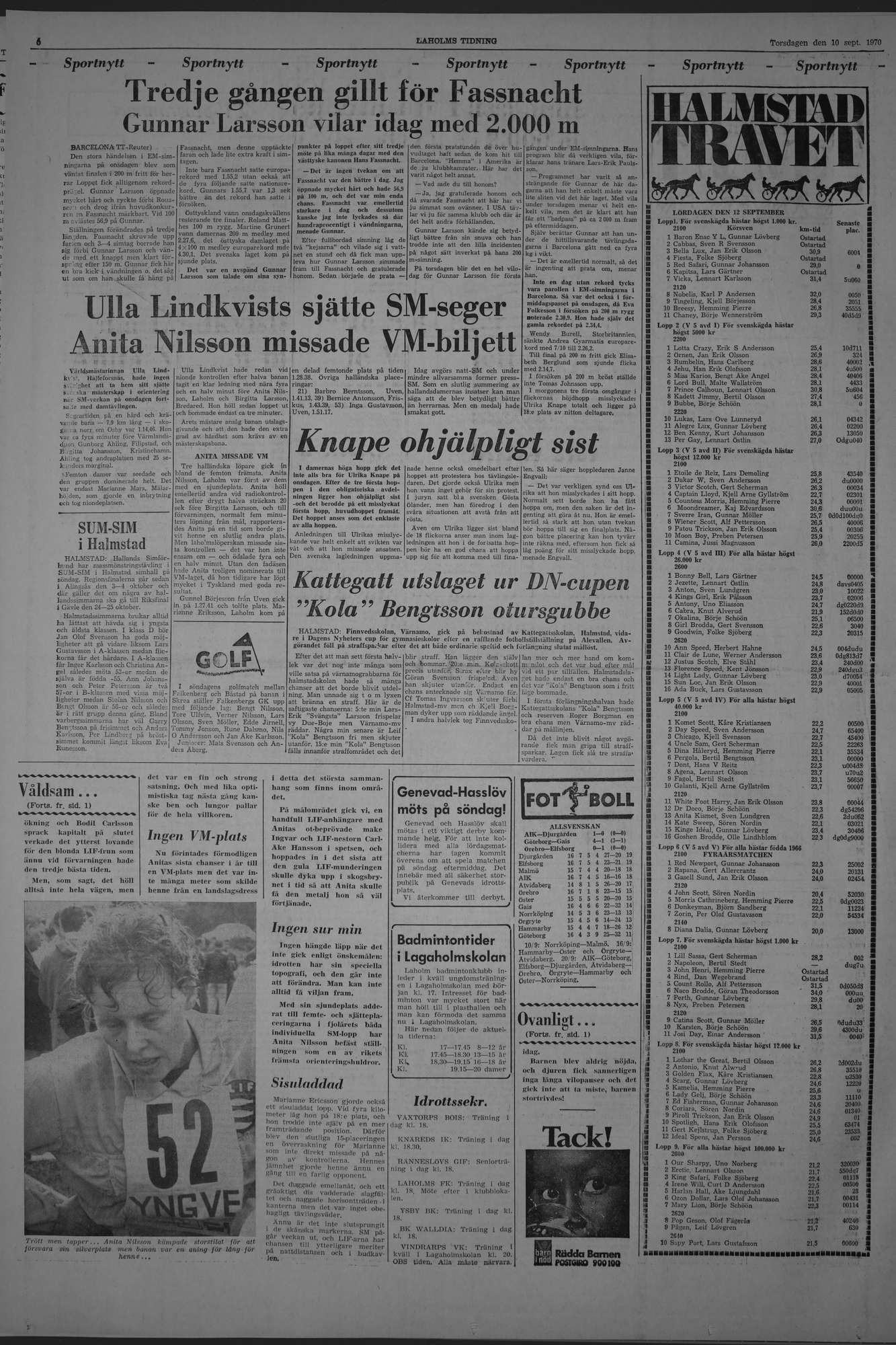 Laholms Tidning Torsdag 10 september 1970, sida 6