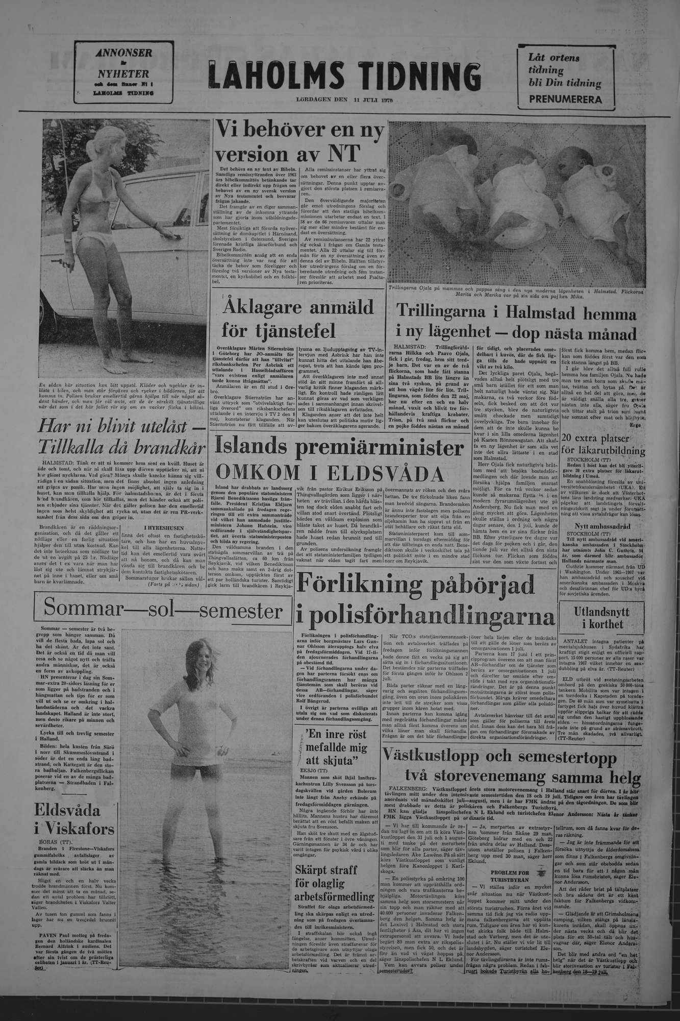 Laholms Tidning Lördag 11 juli 1970, sida 8