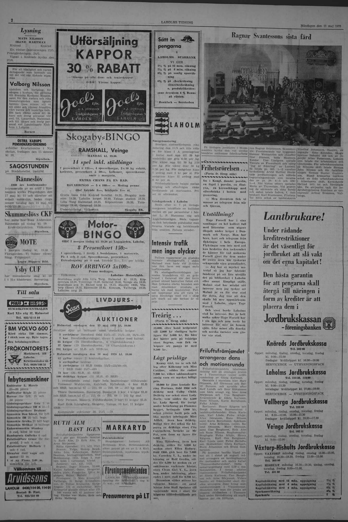 Laholms Tidning Måndag 11 maj 1970, sida 2