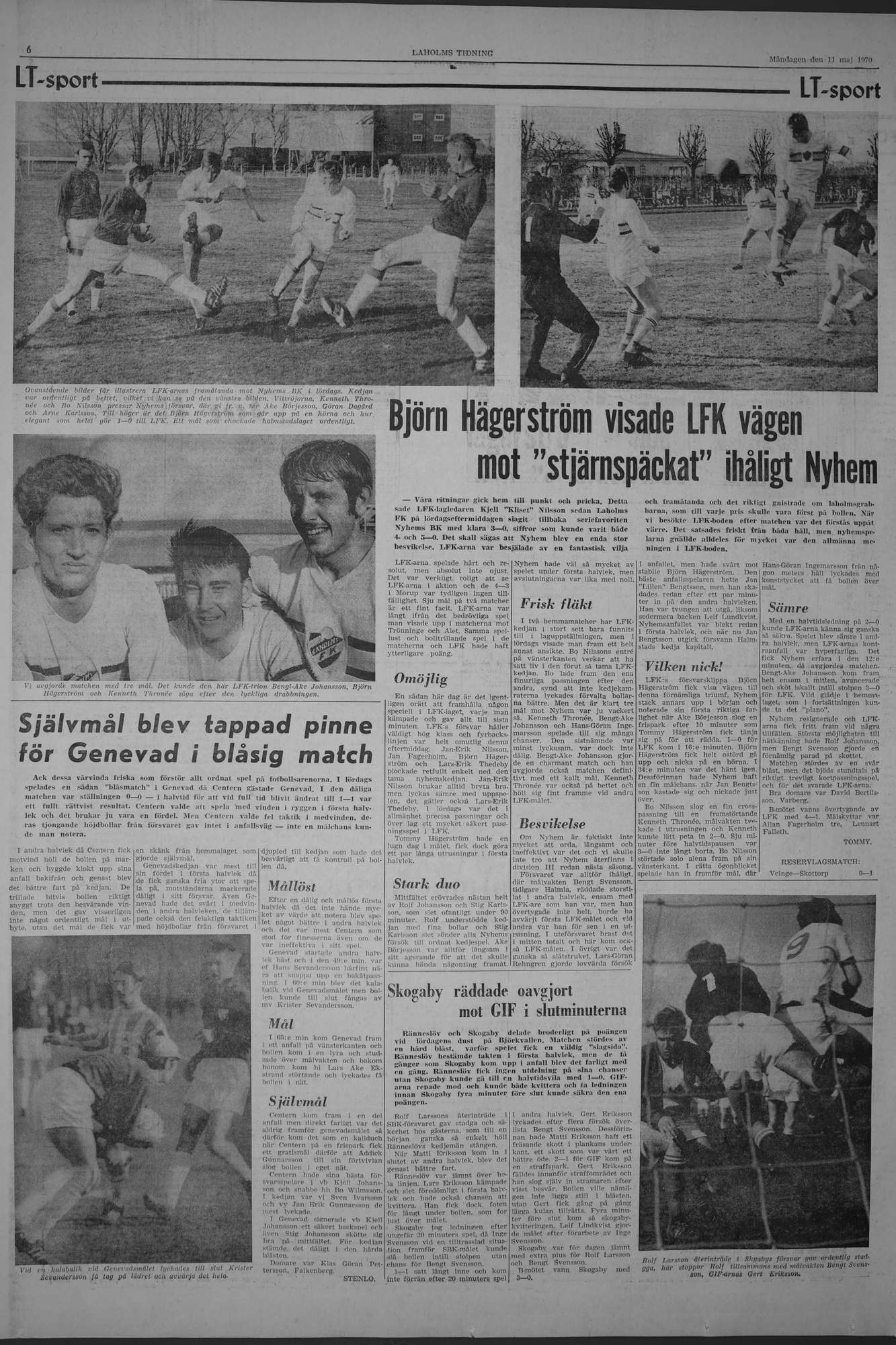 Laholms Tidning Måndag 11 maj 1970, sida 6