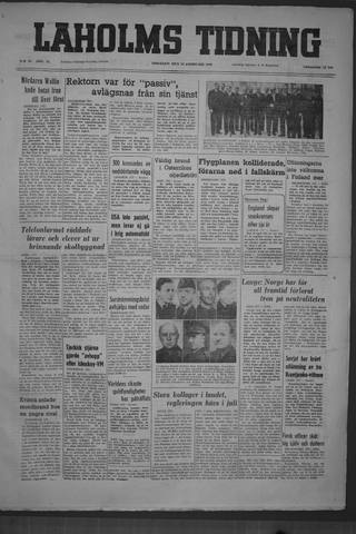 Förstasidan, Tisdag 22 februari 1949