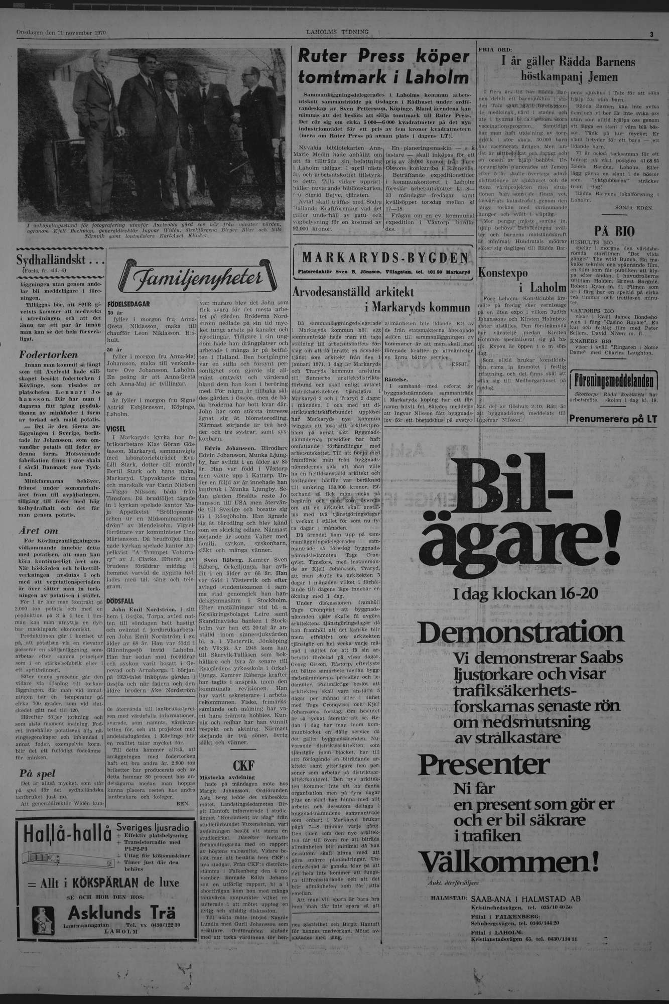 Laholms Tidning Onsdag 11 november 1970, sida 3