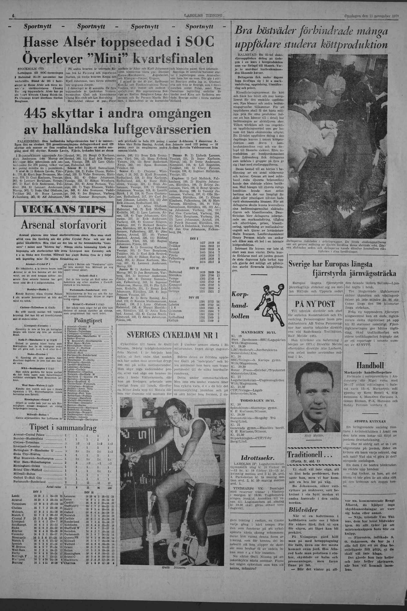 Laholms Tidning Onsdag 11 november 1970, sida 6