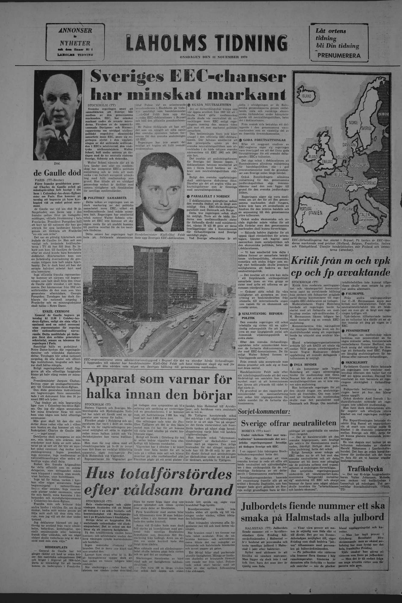 Laholms Tidning Onsdag 11 november 1970, sida 8