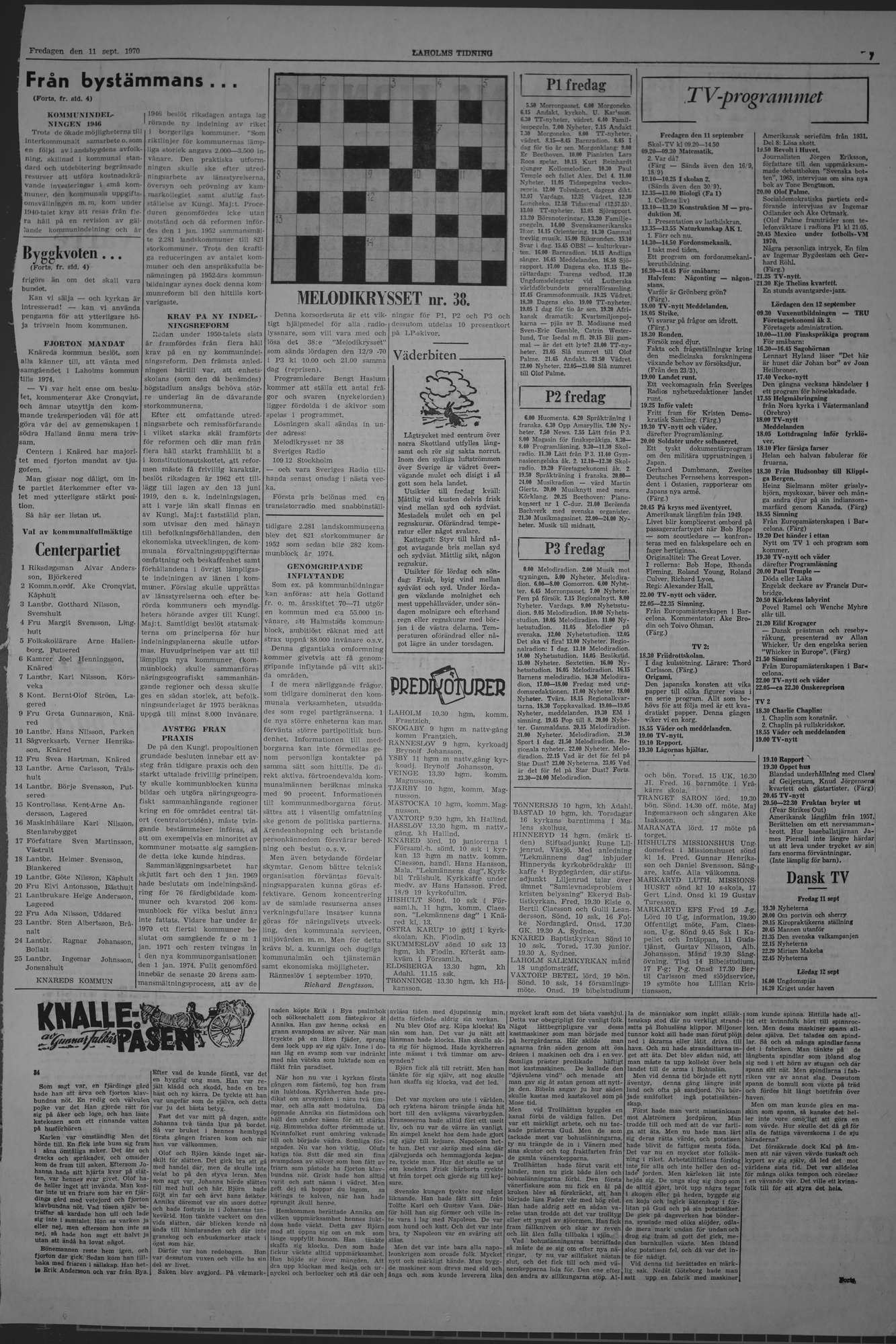 Laholms Tidning Fredag 11 september 1970, sida 7