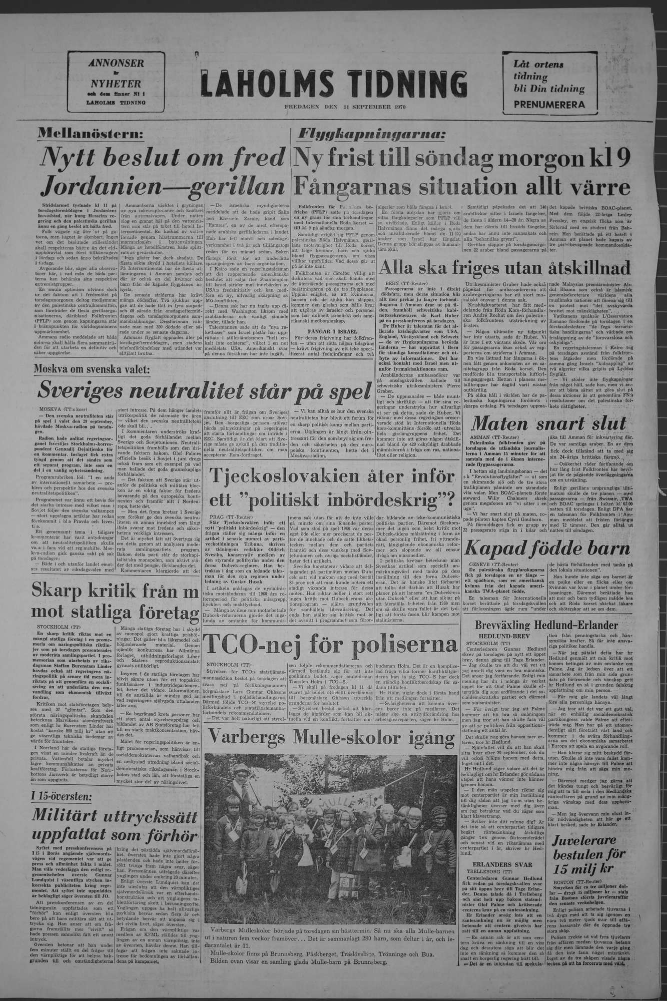 Laholms Tidning Fredag 11 september 1970, sida 8