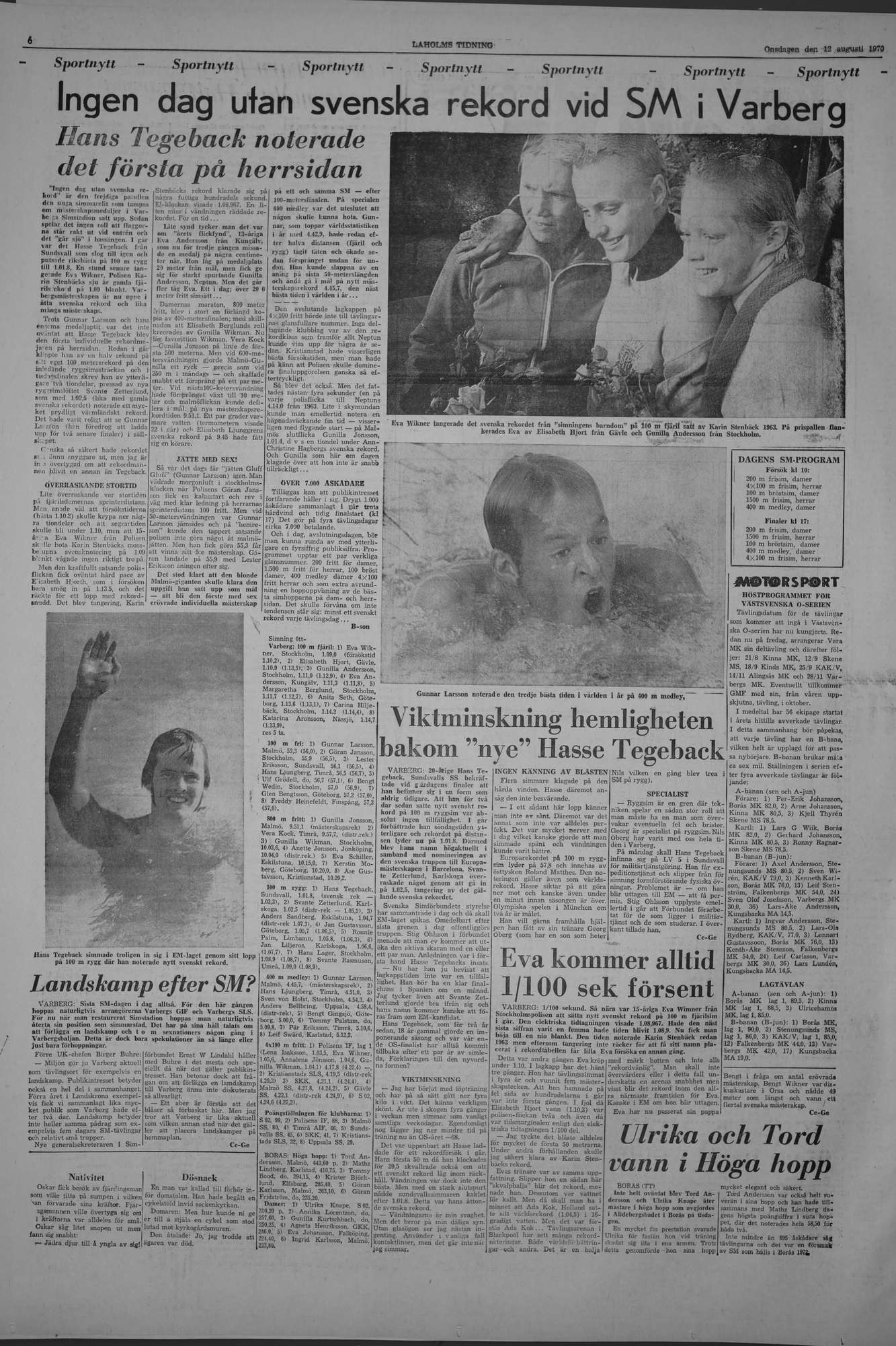 Laholms Tidning Onsdag 12 augusti 1970, sida 6