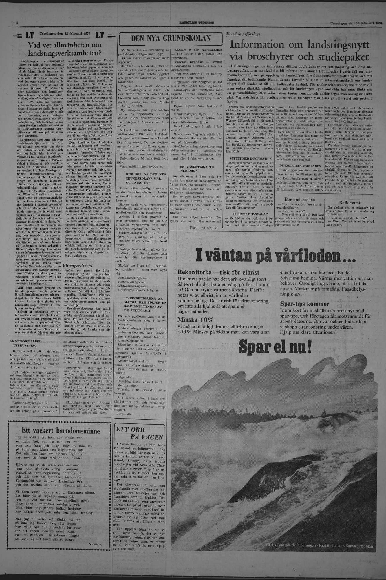 Laholms Tidning Torsdag 12 februari 1970, sida 4