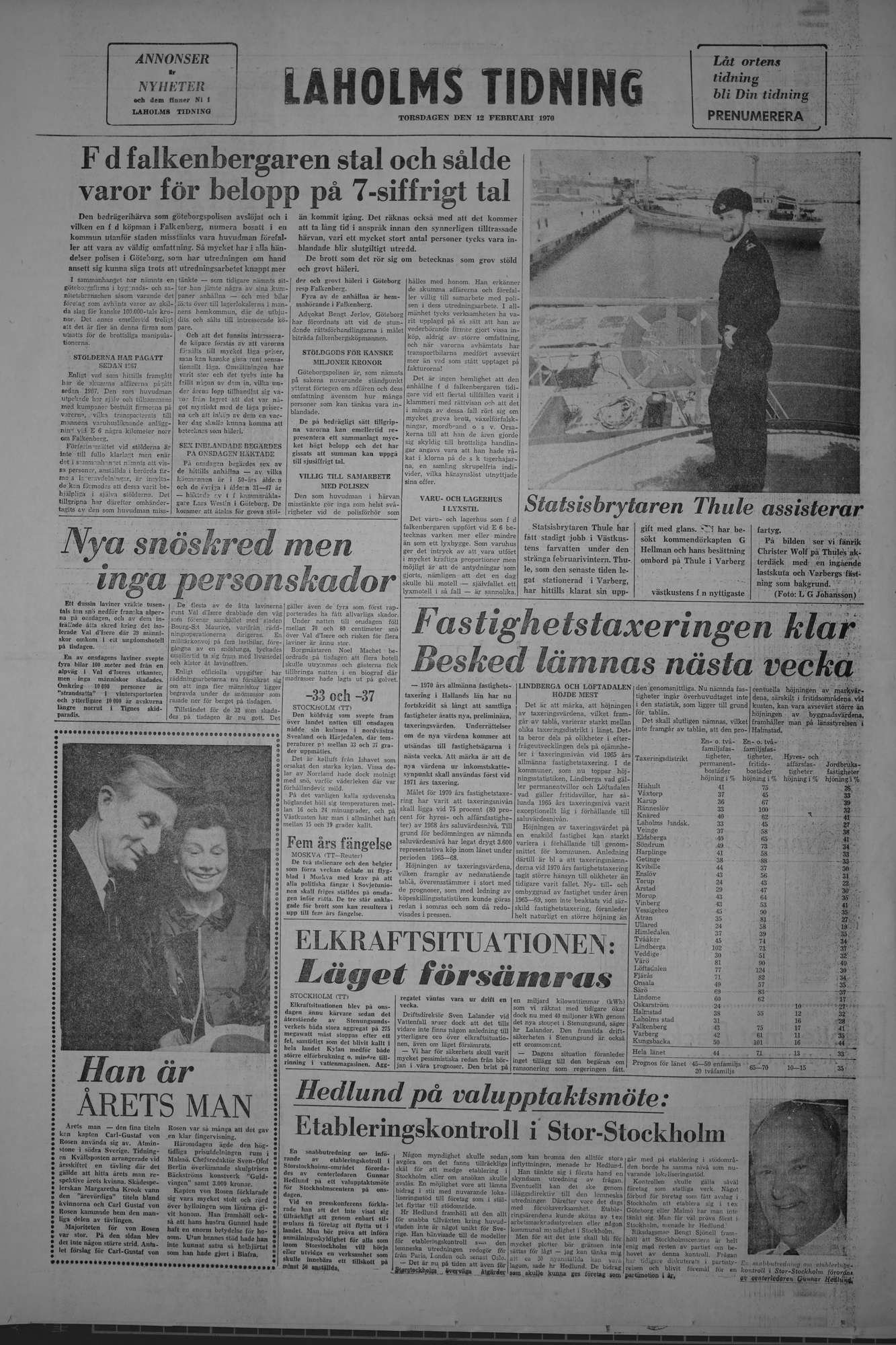 Laholms Tidning Torsdag 12 februari 1970, sida 8