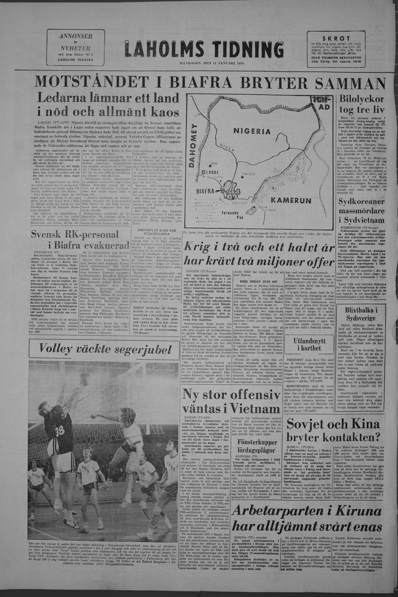 Laholms Tidning Måndag 12 januari 1970, sida 8