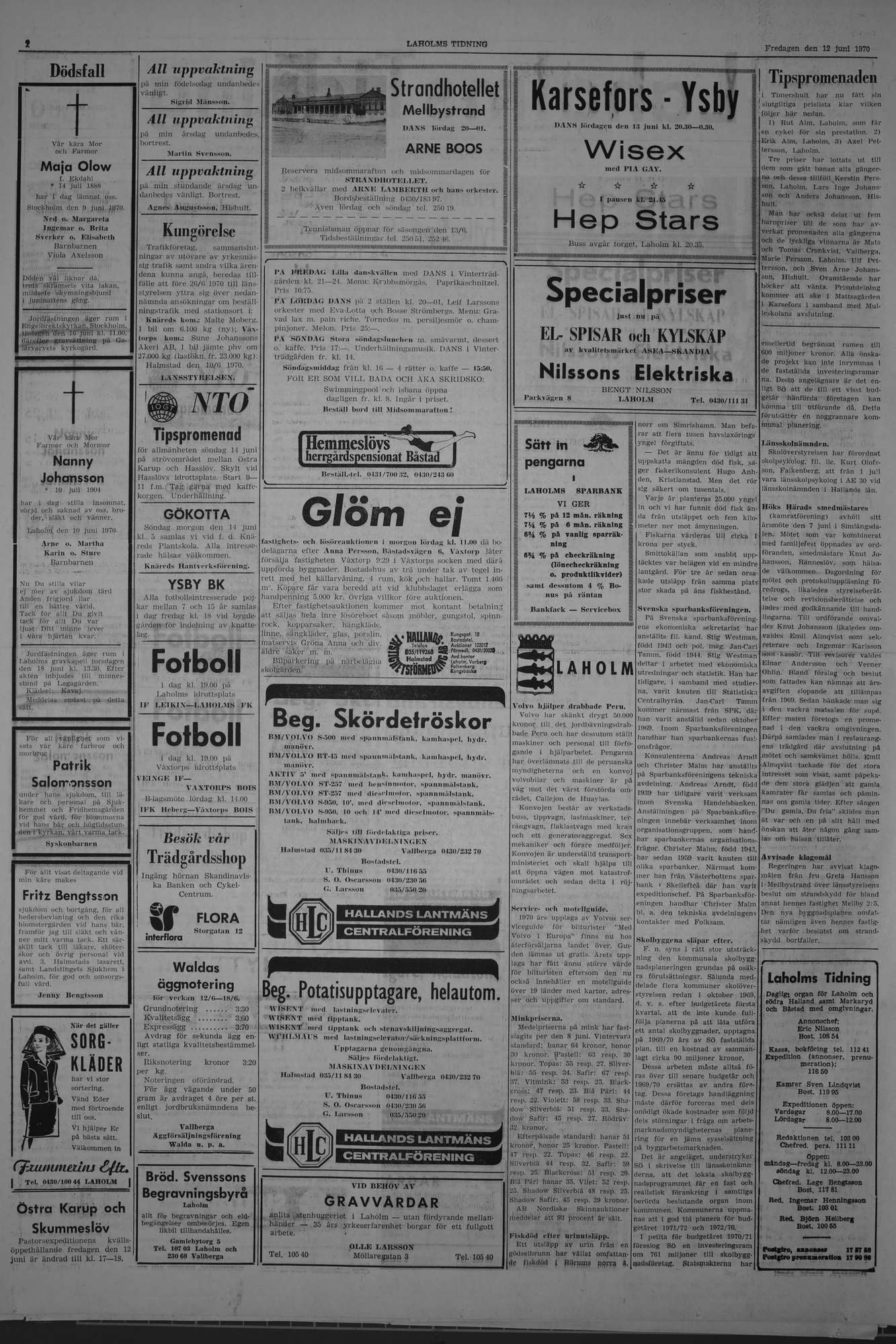 Laholms Tidning Fredag 12 juni 1970, sida 2