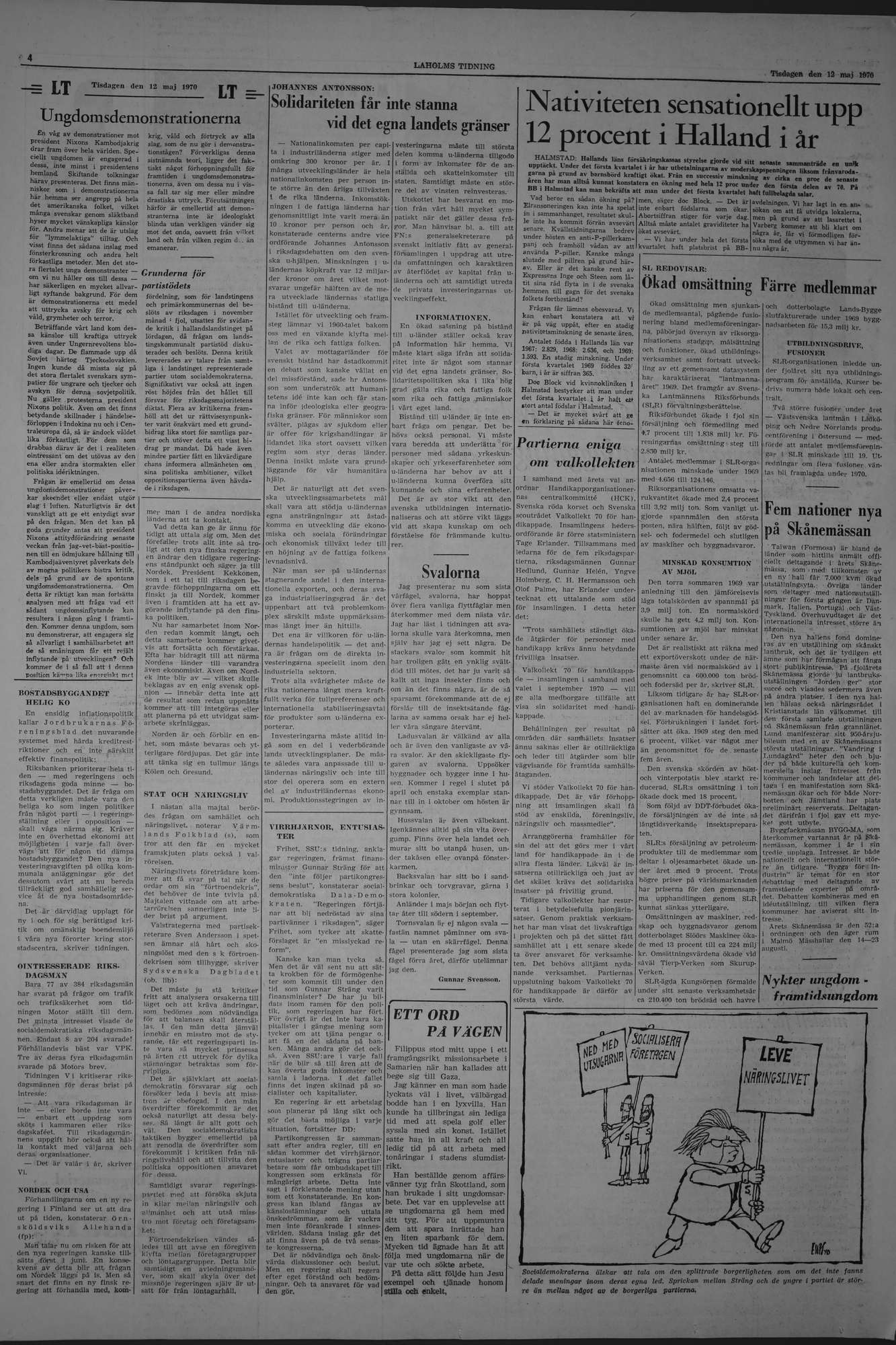 Laholms Tidning Tisdag 12 maj 1970, sida 4