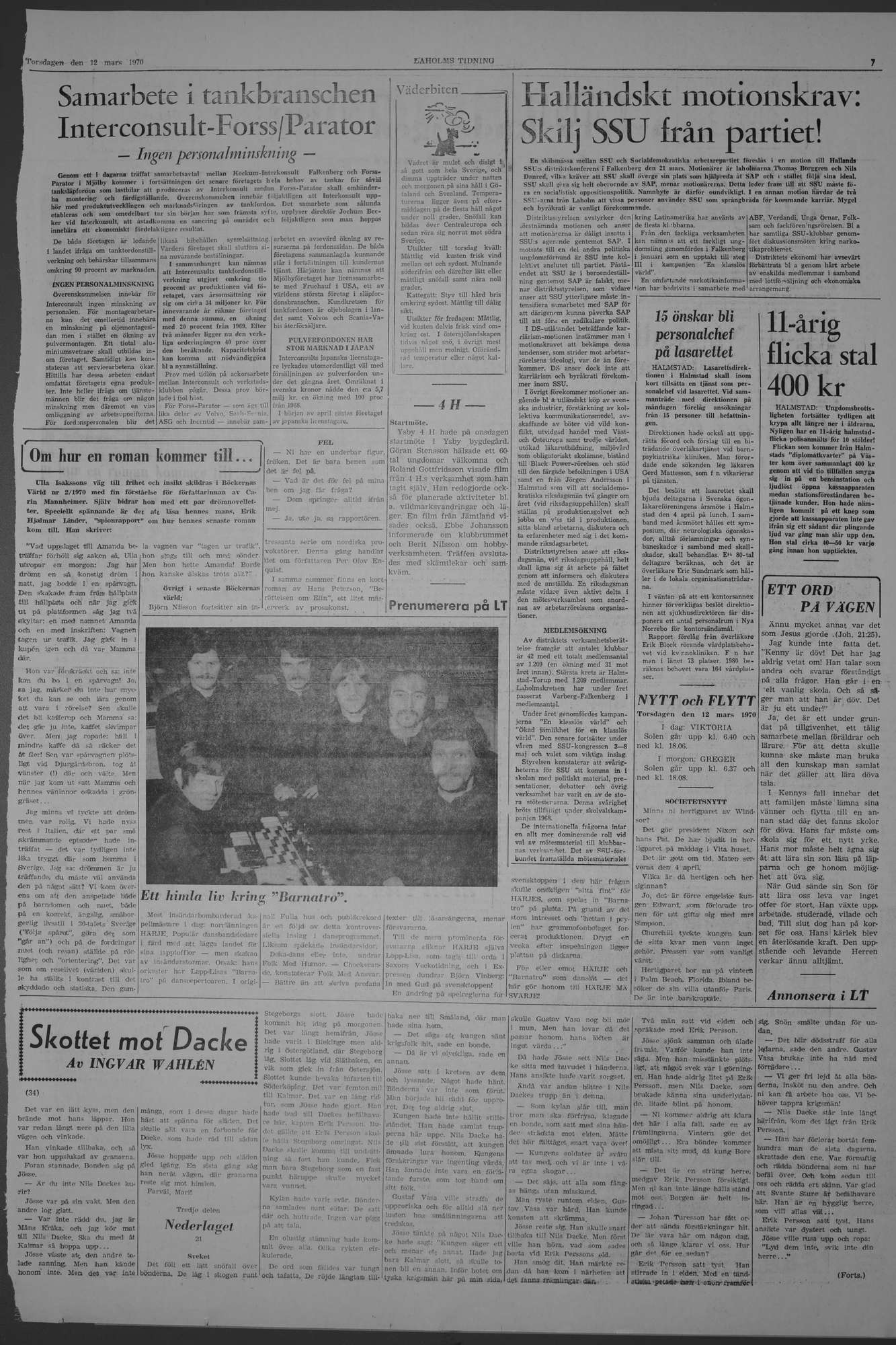 Laholms Tidning Torsdag 12 mars 1970, sida 7