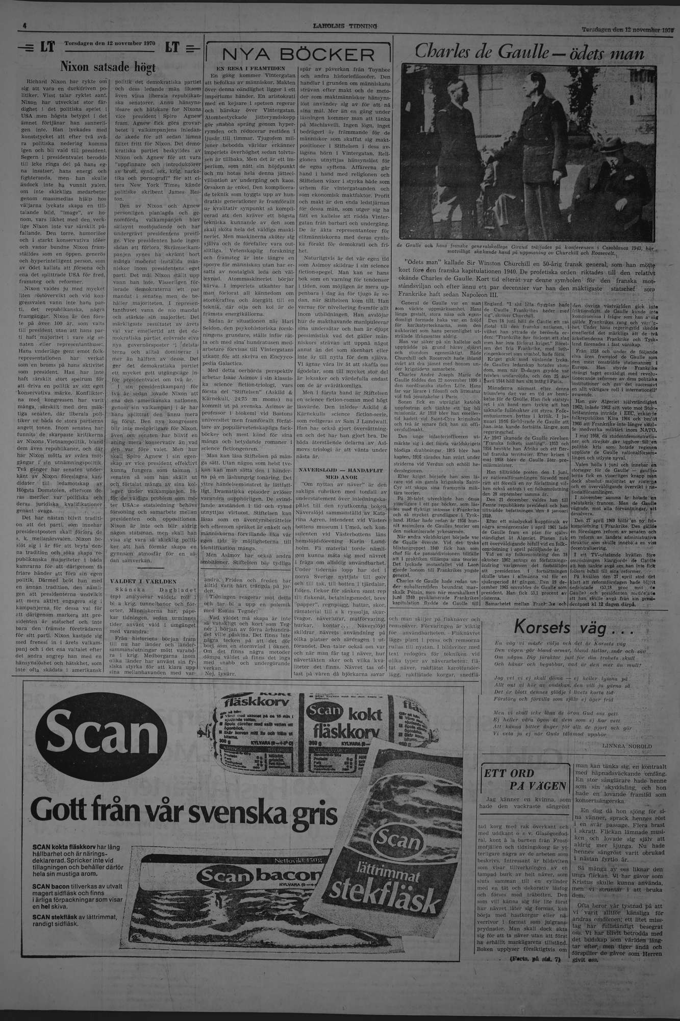 Laholms Tidning Torsdag 12 november 1970, sida 4