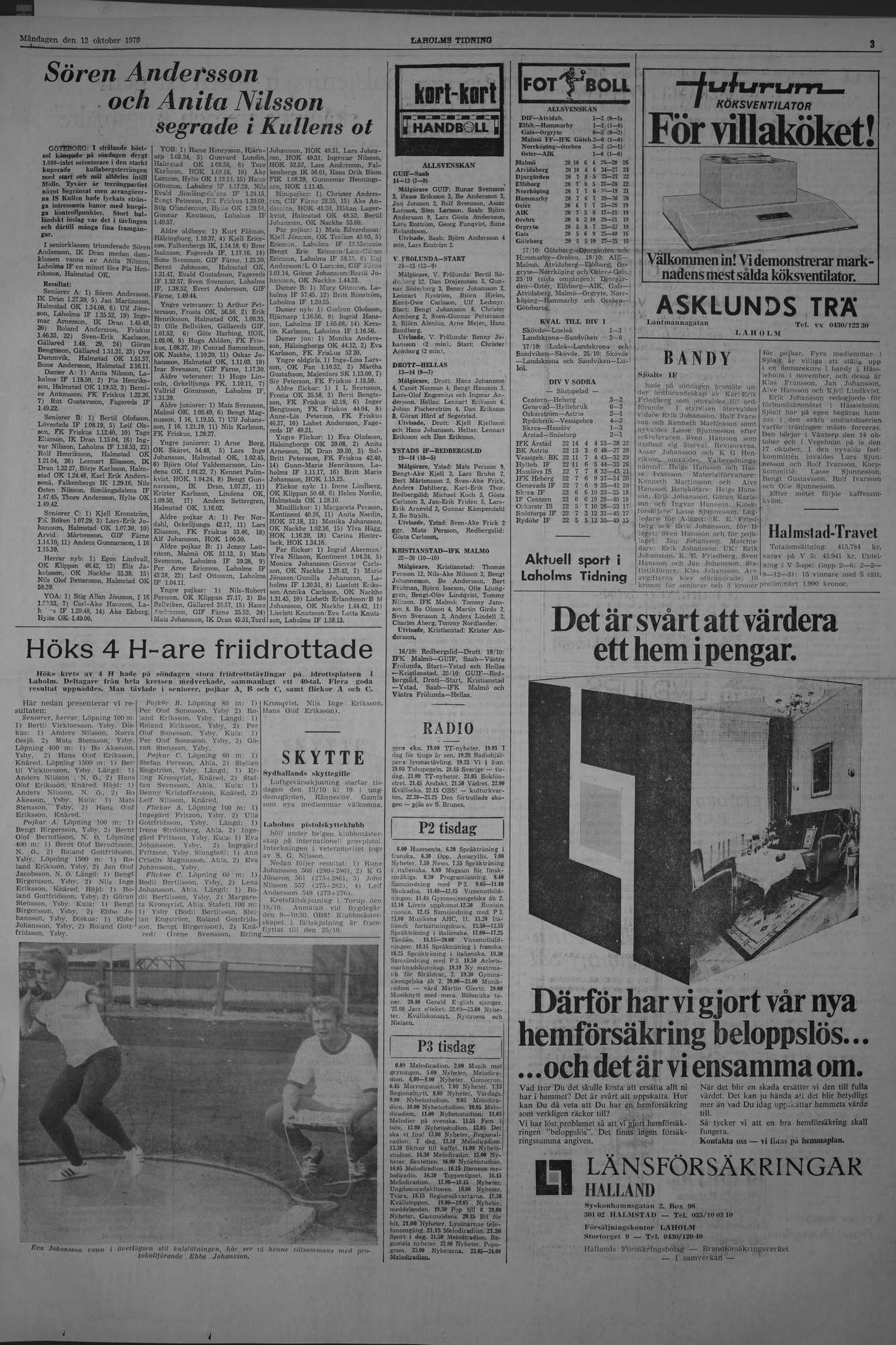 Laholms Tidning Måndag 12 oktober 1970, sida 3