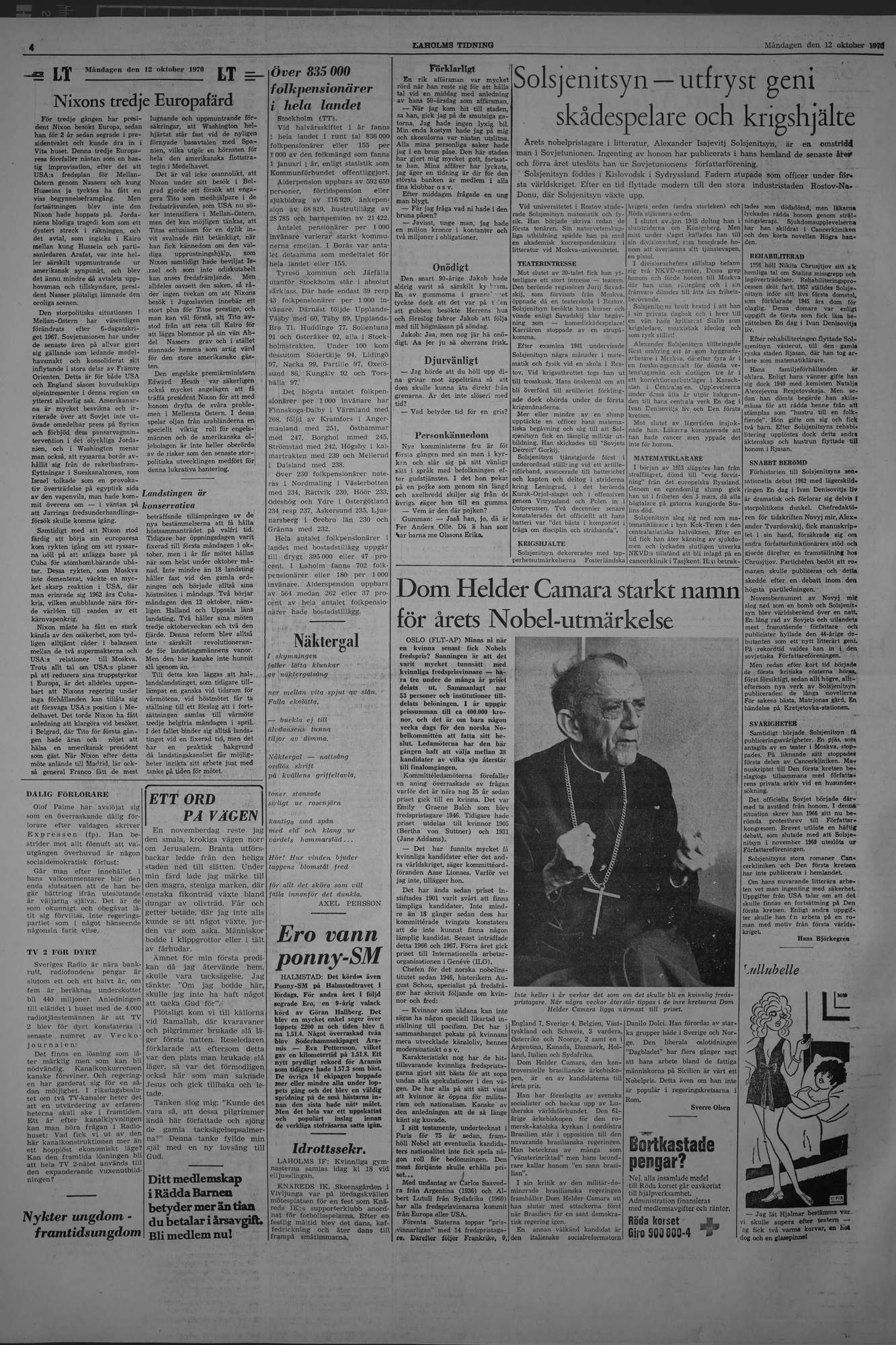 Laholms Tidning Måndag 12 oktober 1970, sida 4