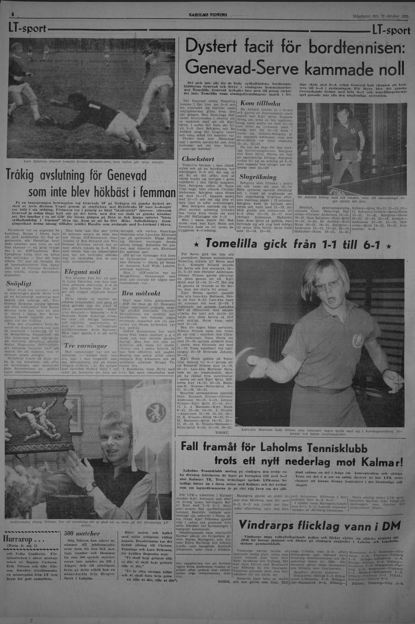 Laholms Tidning Måndag 12 oktober 1970, sida 6