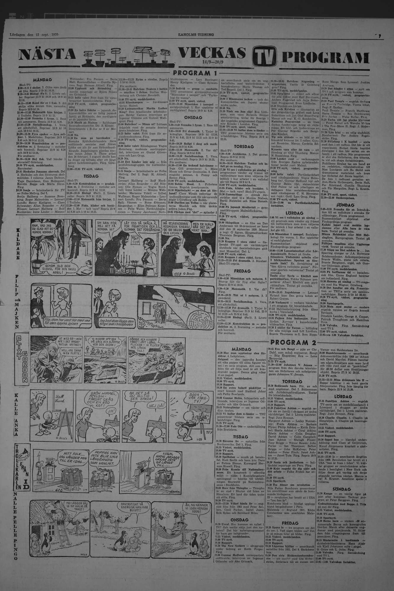 Laholms Tidning Lördag 12 september 1970, sida 7